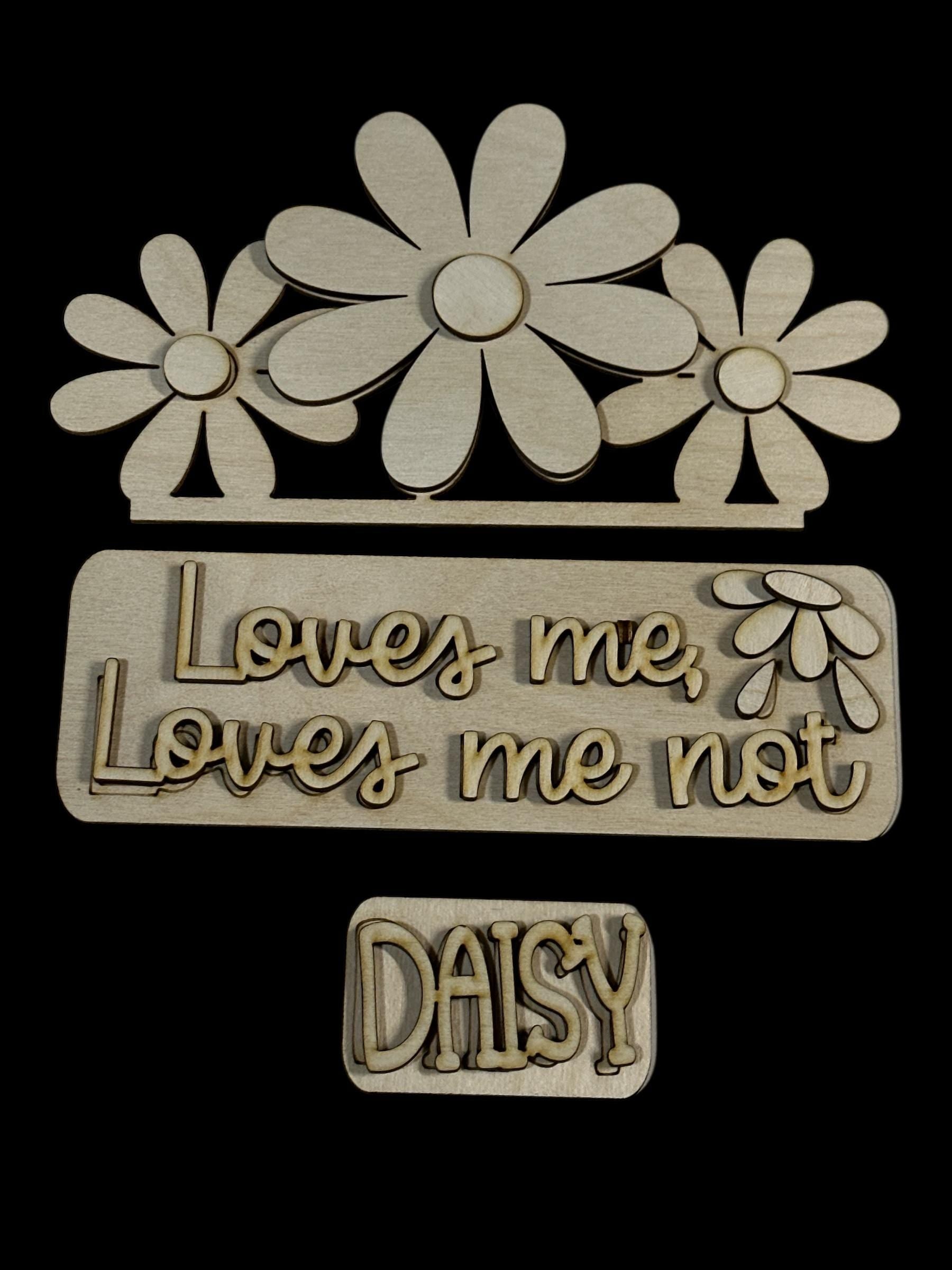 Daisies Interchangeable Insert, Interchangeable Insert, Home Decor, Flower Picket Insert, Love me Love me not Insert, Flowers, Interchange