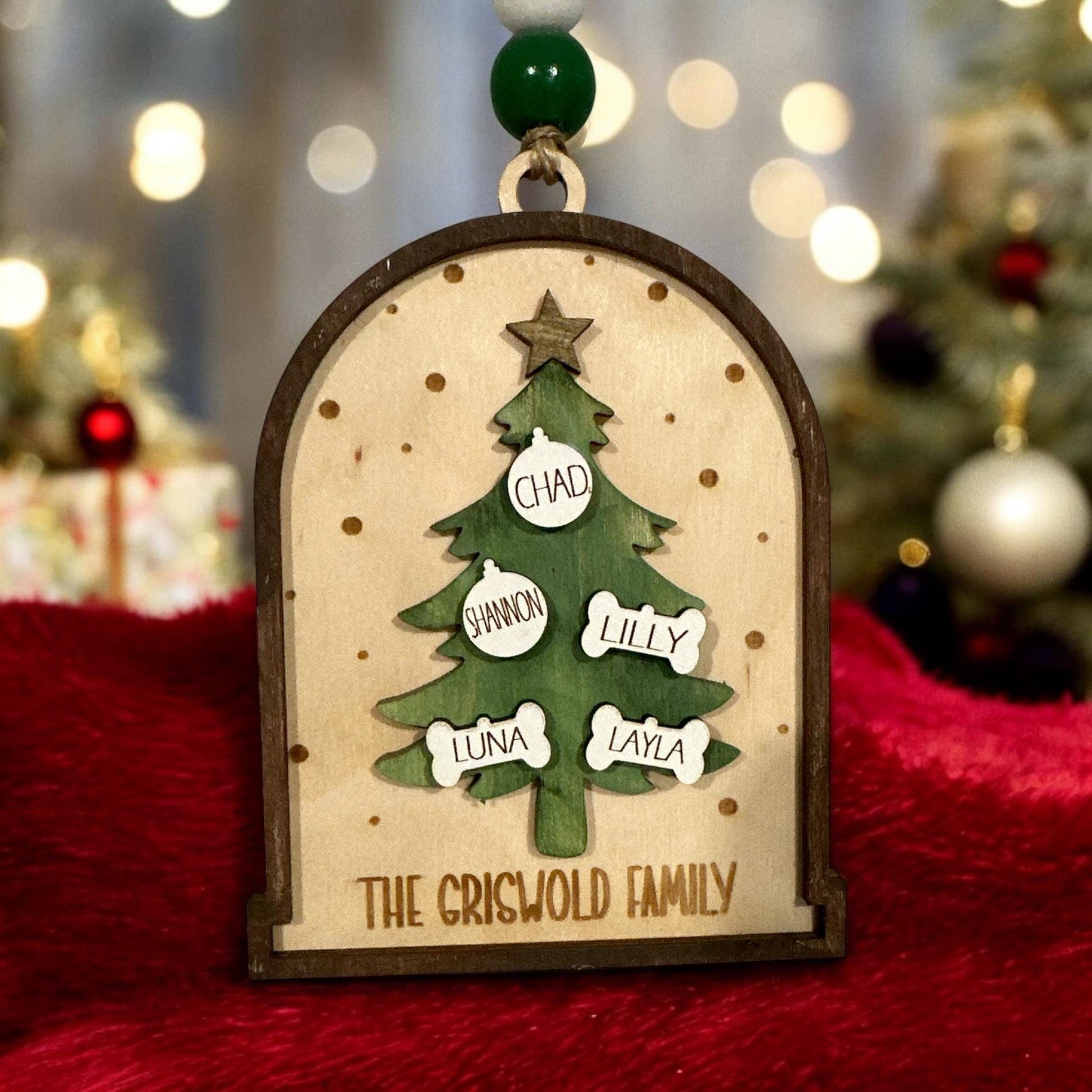 Christmas Tree Ornament, Christmas Ornament, Personalized, Wooden Ornament, Custom Christmas Decor, Wooden, Holiday Ornament, Personalized