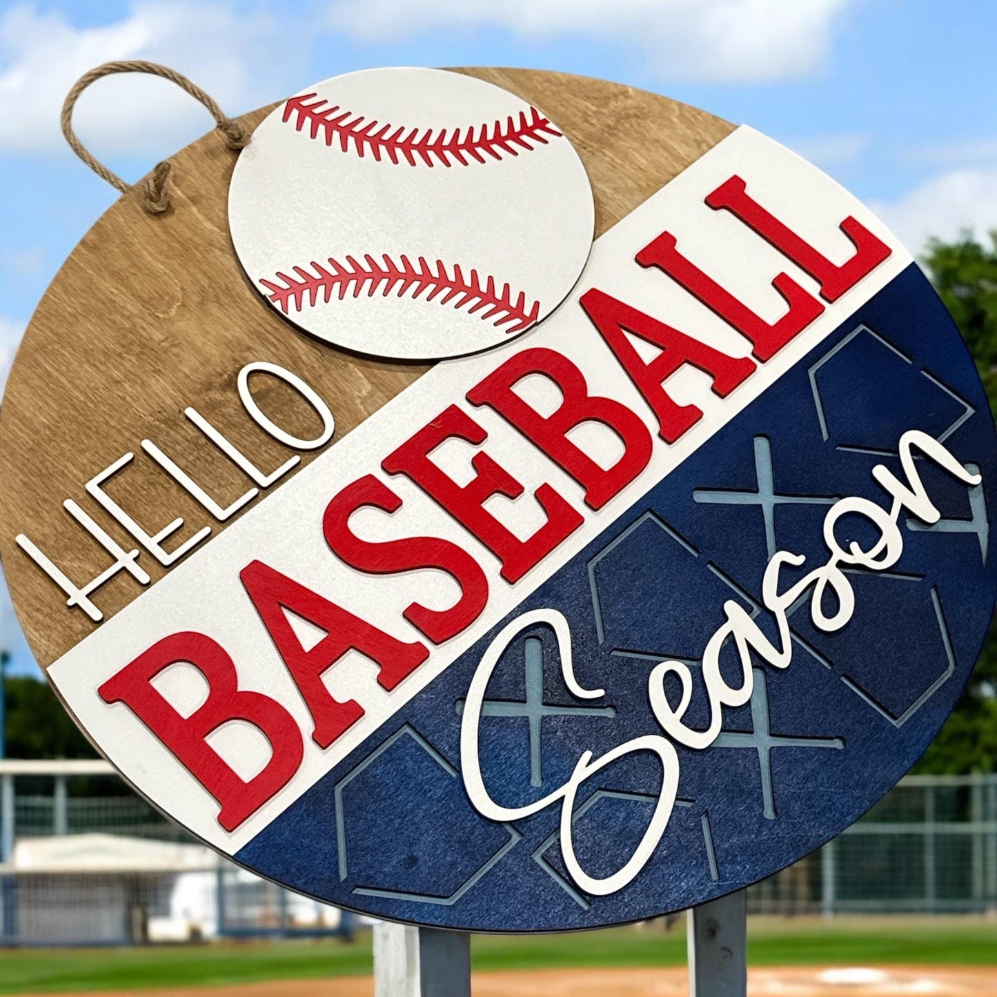 Hello Baseball Season, Doorhanger, Hello Baseball, Baseball Door Hanger, Sports, Baseball Season Sign, DIY, Unfinished, Finished, Decor