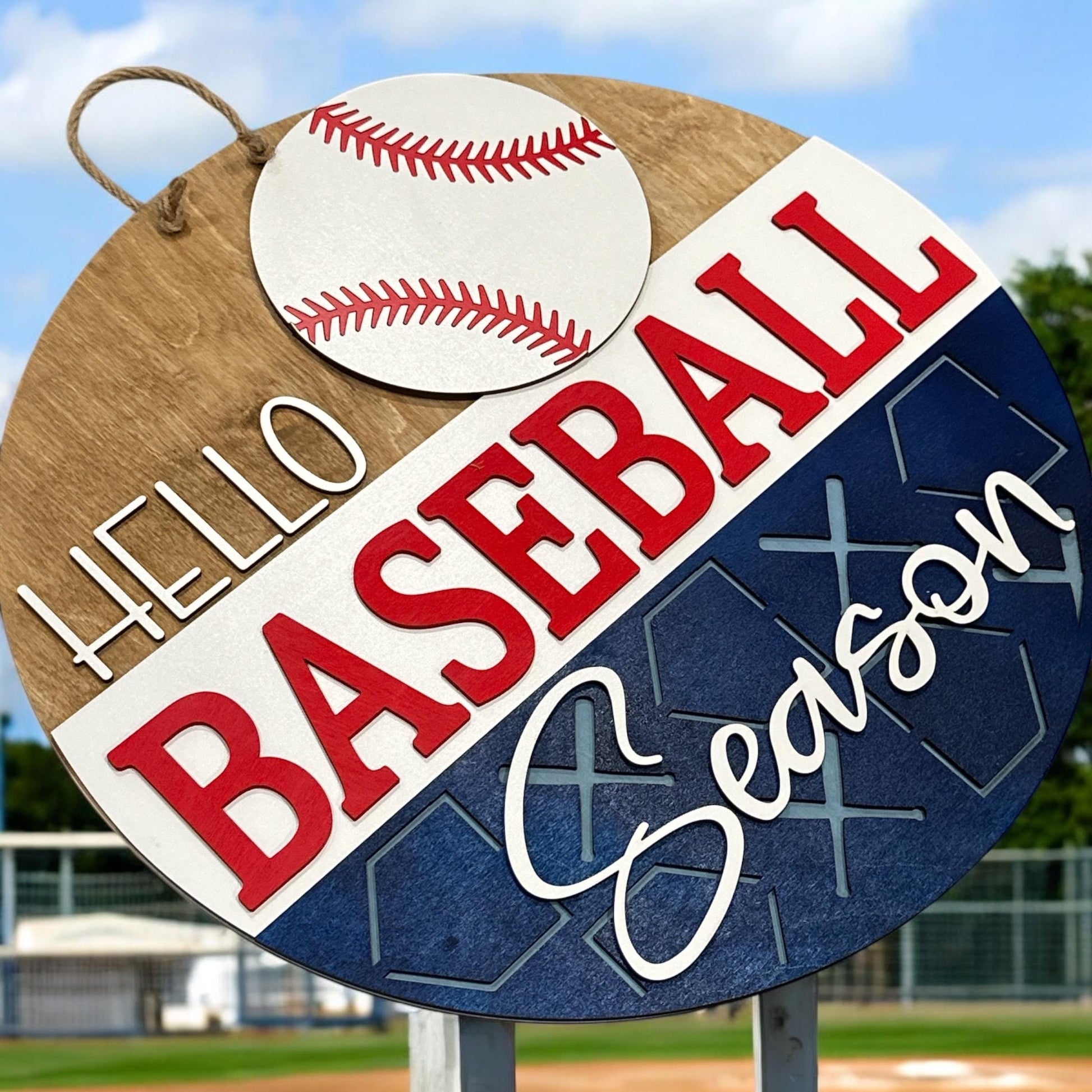 Hello Baseball Season, Doorhanger, Hello Baseball, Baseball Door Hanger, Sports, Baseball Season Sign, DIY, Unfinished, Finished, Decor