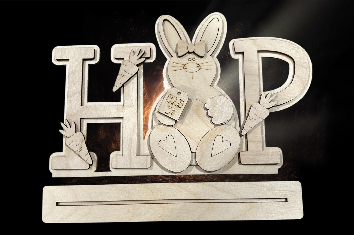 Hop Easter Shelf Sitter, Easter Bunny, Easter, Easter Home Decor, Decorations, Spring Decor Easter, DIY, Finished Easter, Bunny