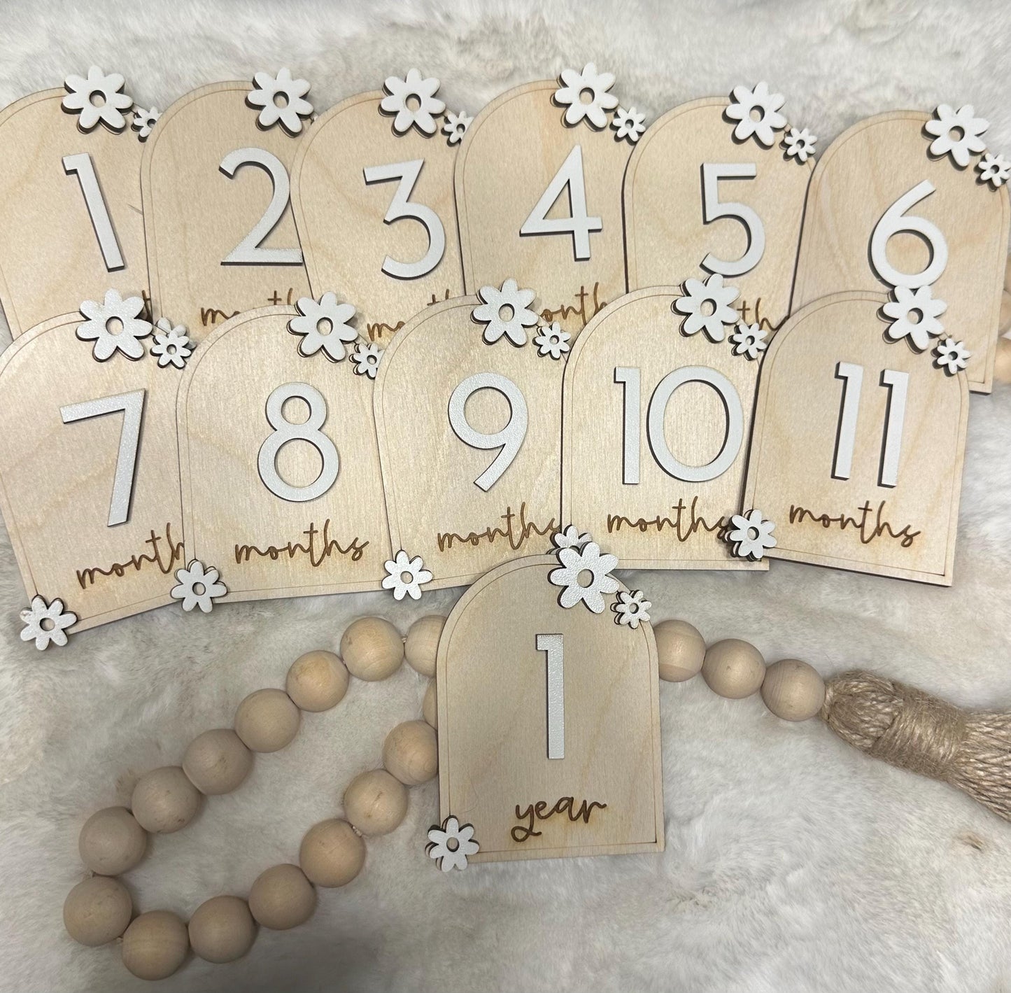 Daisy Milestones, Baby Milestones, Monthly Photo Tags, Baby Month Markers, Daisy Nursery Decor, Custom, Gift, Baby Shower, Daisy Baby Tags