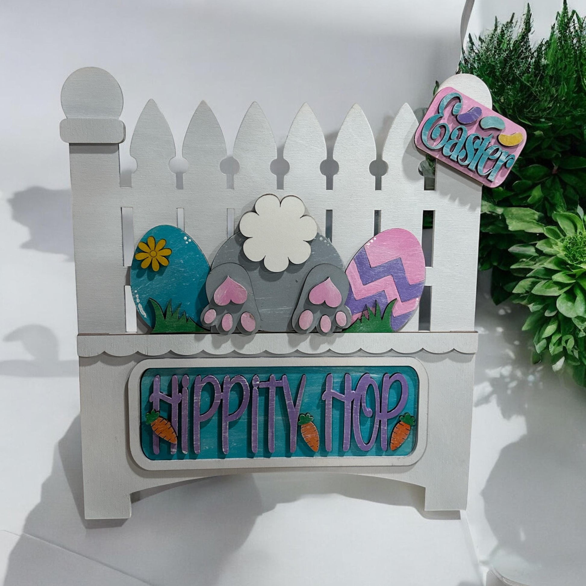 Finished Interchangeable Picket Fence, Interchangeable Garden Fence, Interchangeable Standing Fence Sign, Seasonal Display, Stand Only