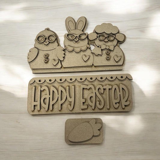 DIY, Easter Bunny and Friends, Bunny Chick Lamb, Interchangeable Insert, Seasonal Truck, Insert Picket, DIY Kit, Interchangeable Unfinished
