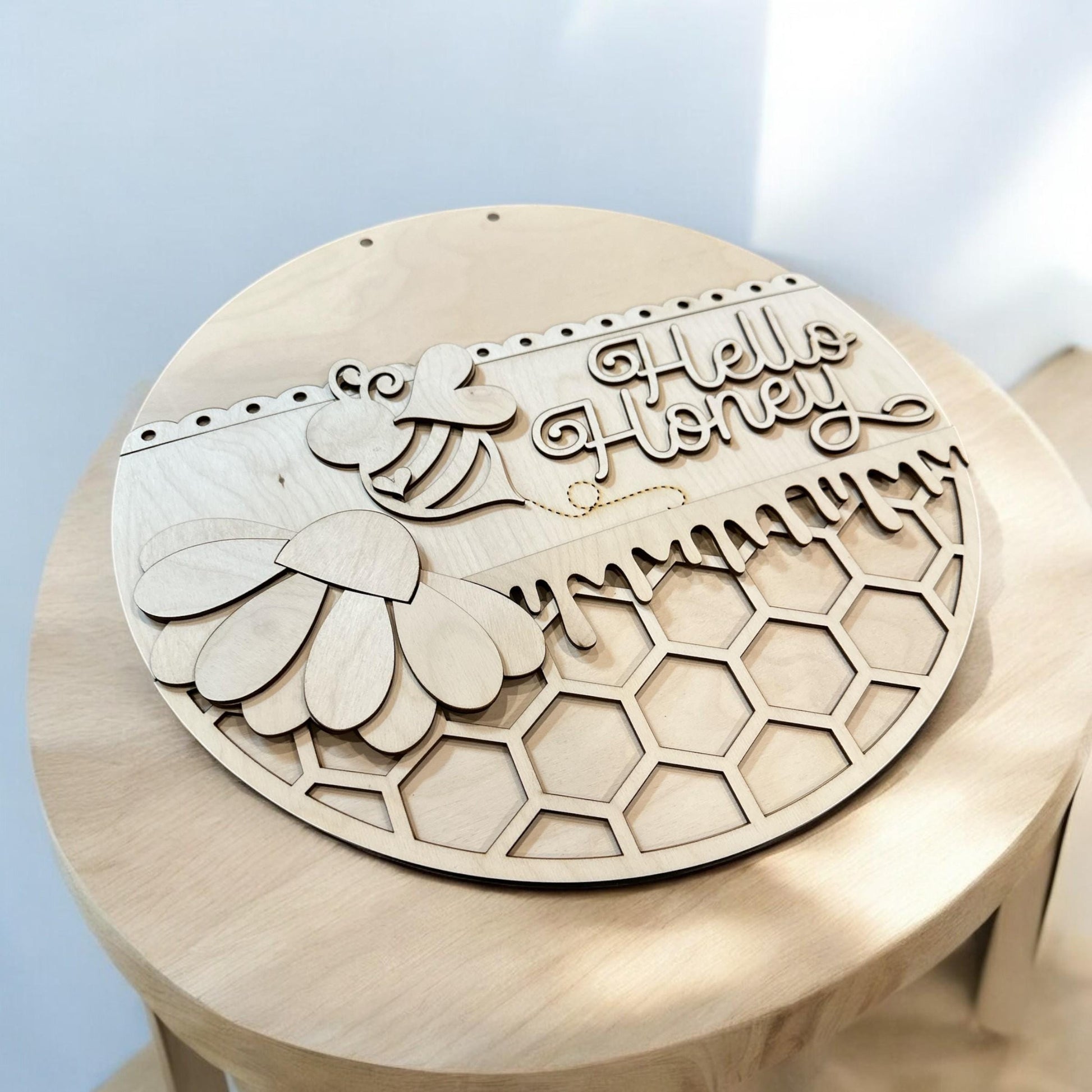 Hello Honey, Hello Honey Bee DIY, Unfinished door hanger, Honey Bee, Spring Door Hanger, Honey Door, door hanger, Paint craft project