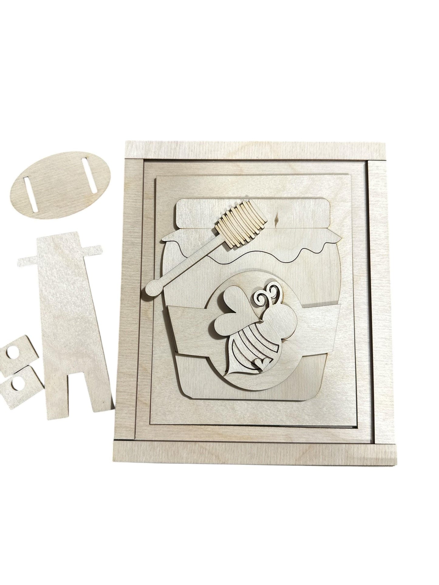 Unfinished Wood Honey Bee Signs, Trio Sign, Unfinished Crafts, Honey Bee, Bee Trio Signs, Wood Blanks, Framed Signs