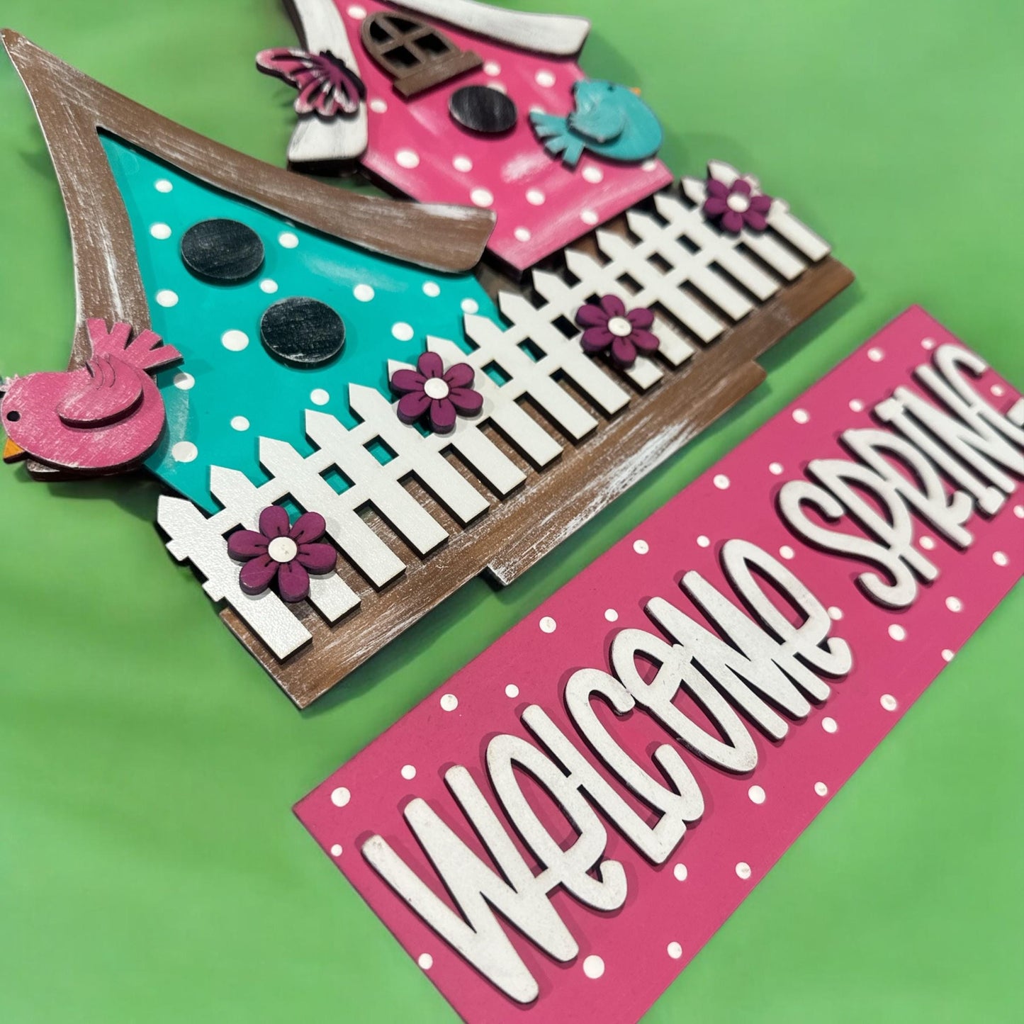 Welcome Spring Window Insert: Interchangeable Seasonal Decor, Window Insert, Spring Insert