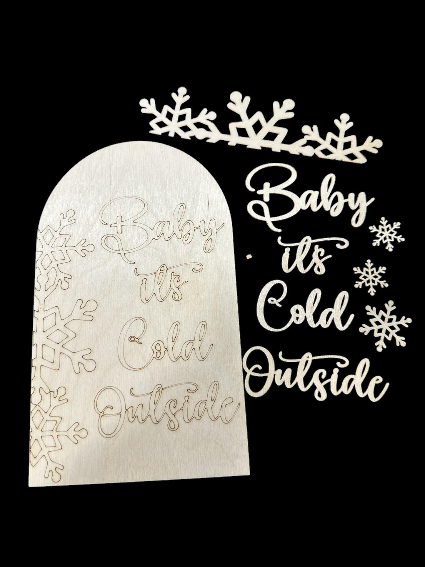 DIY Arch Sign Insert: 'Baby It's Cold Outside' Winter Decor