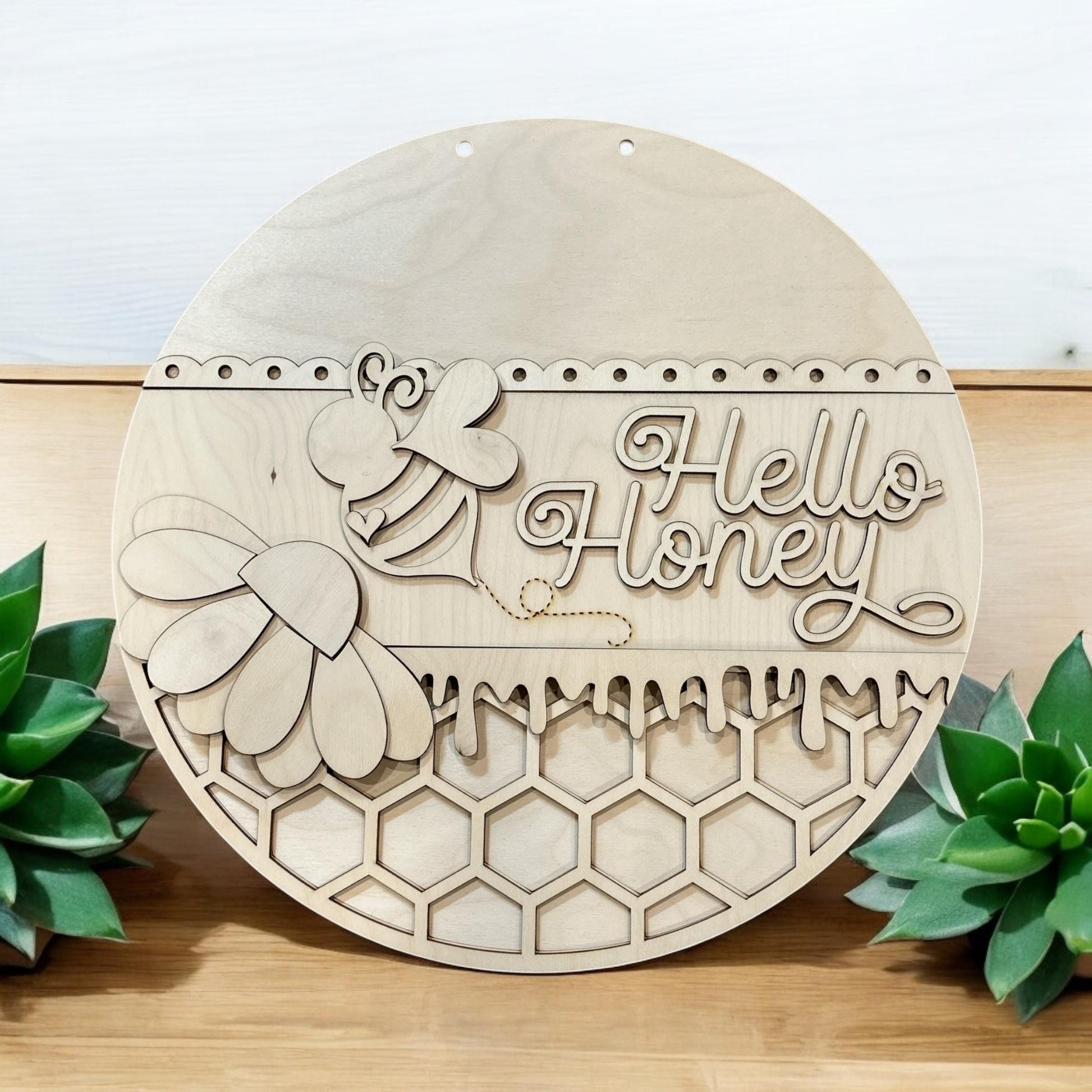 Hello Honey, Hello Honey Bee DIY, Unfinished door hanger, Honey Bee, Spring Door Hanger, Honey Door, door hanger, Paint craft project