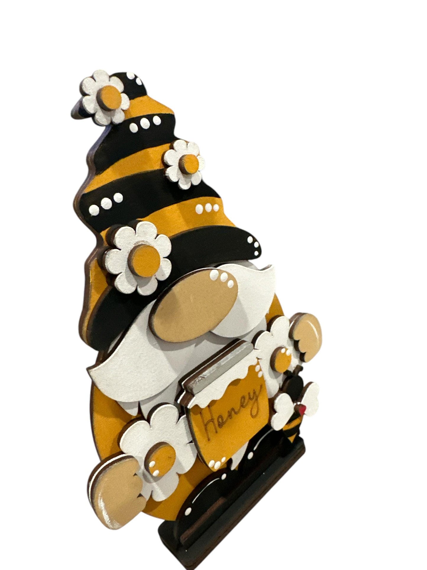 Honey Bee Gnome Shelf Sitter: Hand-Painted Home Decor