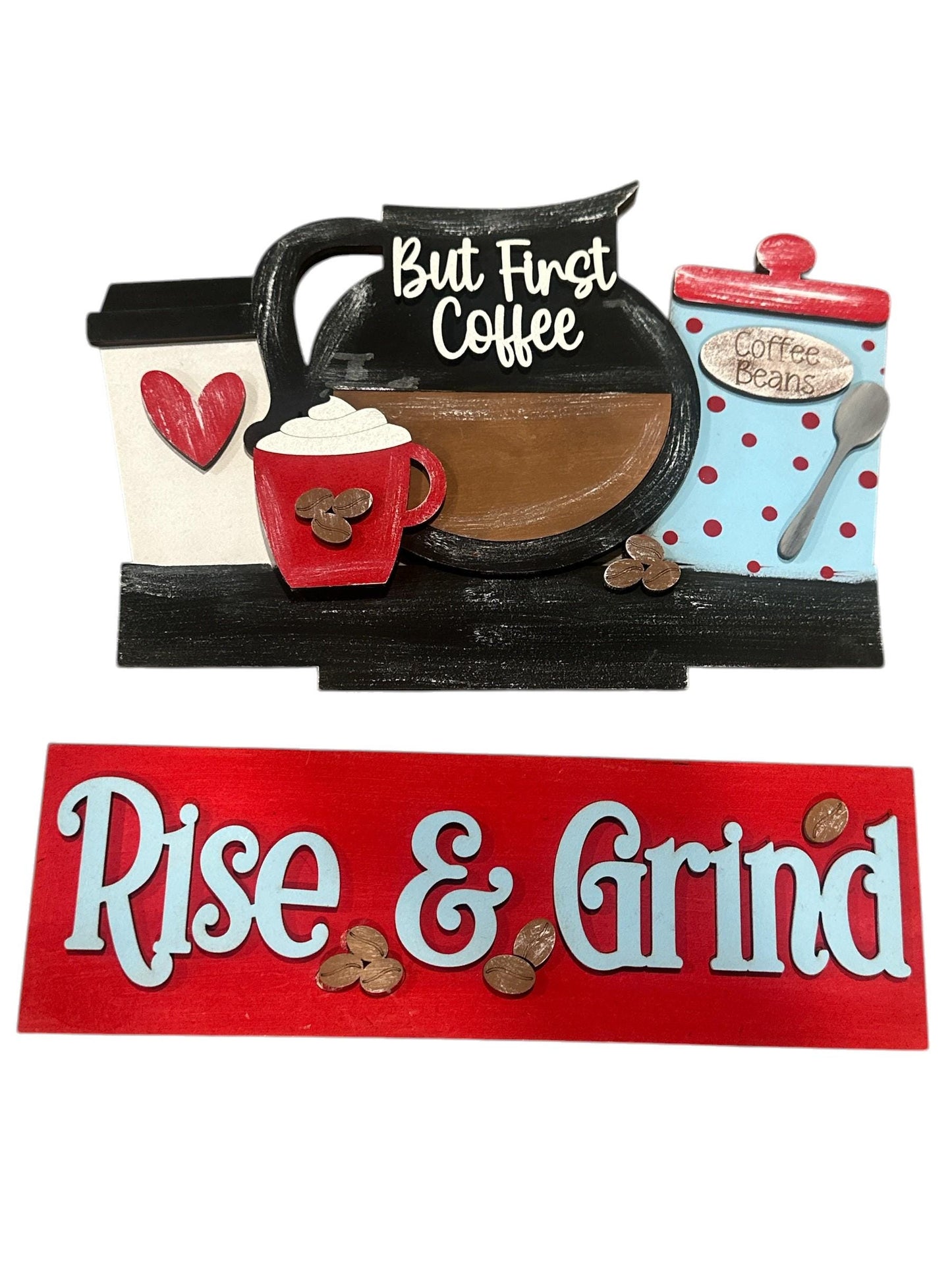 Rise & Grind Coffee Window Insert: Interchangeable Shelf Sitter