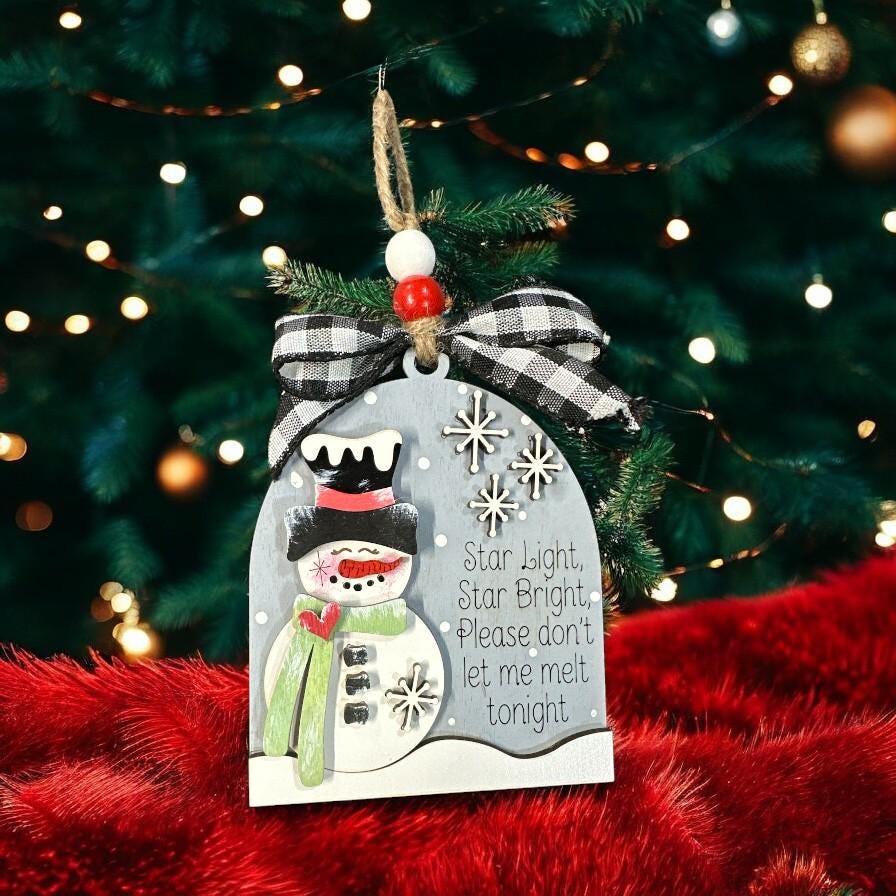 Snowman Ornament, Snowman, Star Light Star Bright Ornament, Gift Exchange Ornament, Christmas Ornament, Snowman, Whimsical Ornament, Snowman
