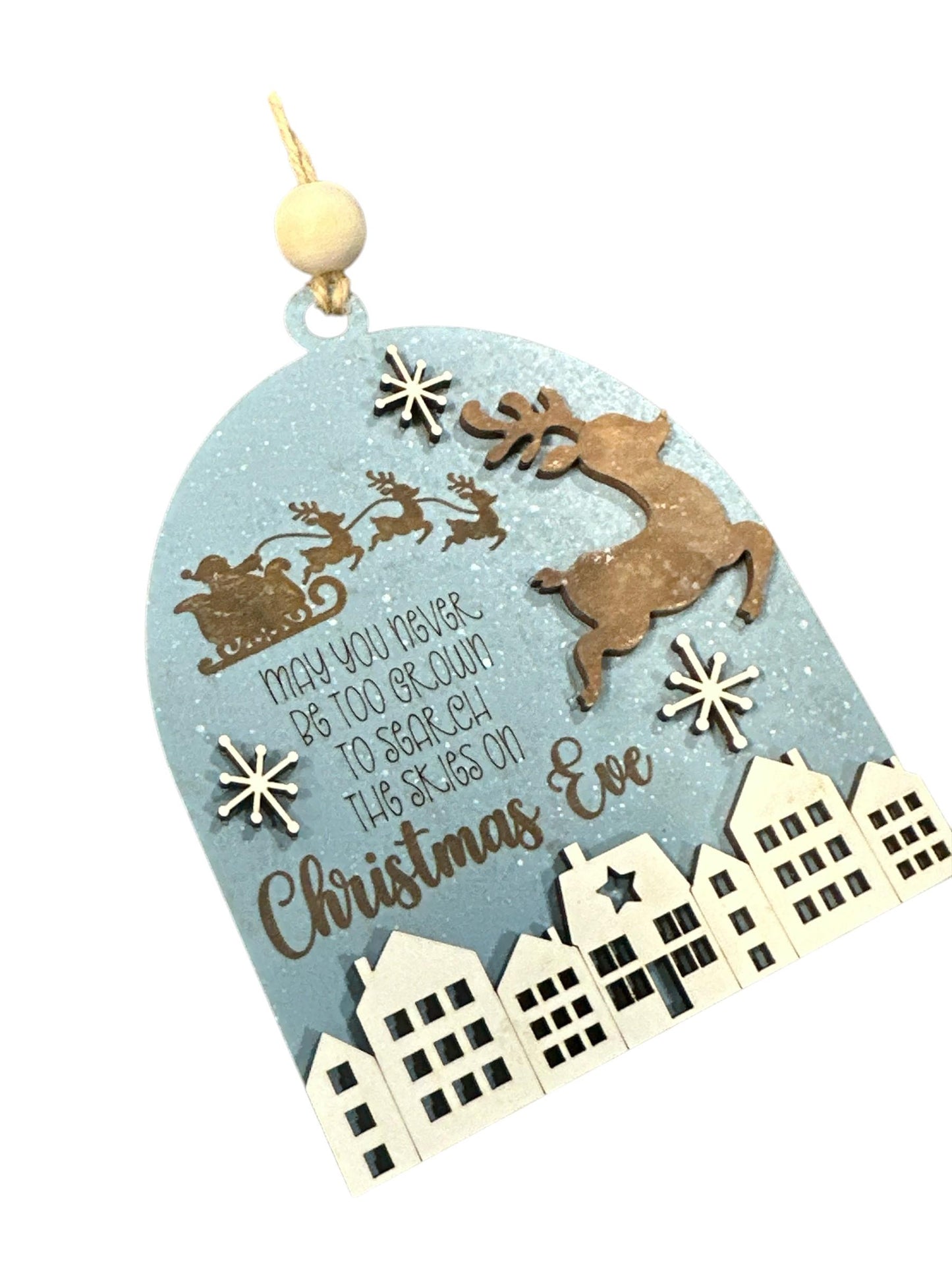 Hand-Painted Reindeer Ornament: Whimsical Christmas Tree Decoration