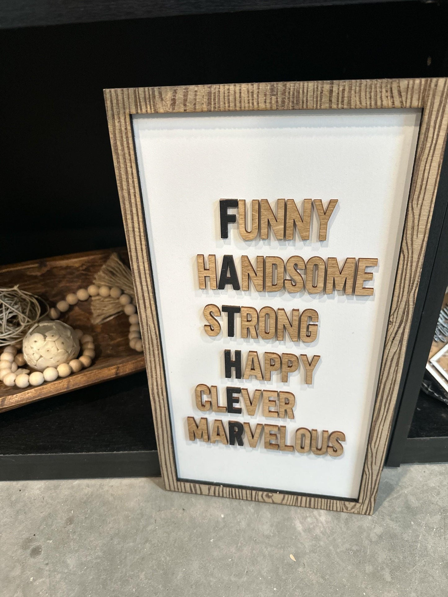 Personalized Father's Day Wood Sign: Rustic Dad Gift (15x8.25)