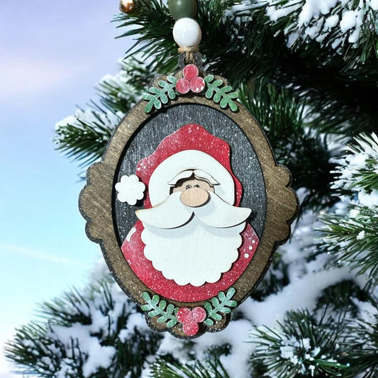Santa Frame Ornament, Christmas Tree Decoration, Santa Ornaments, Ornament, Tree Decoration, Handmade Santa, Ornaments