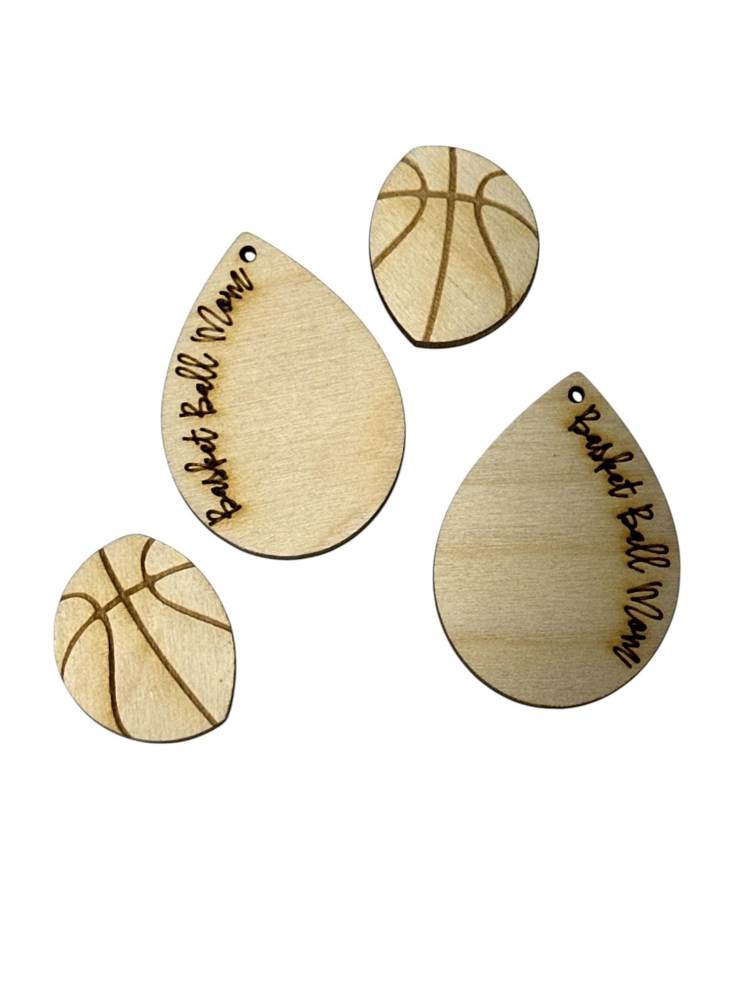 DIY Sports Earrings: Unfinished Wood Baseball, Basketball Charms