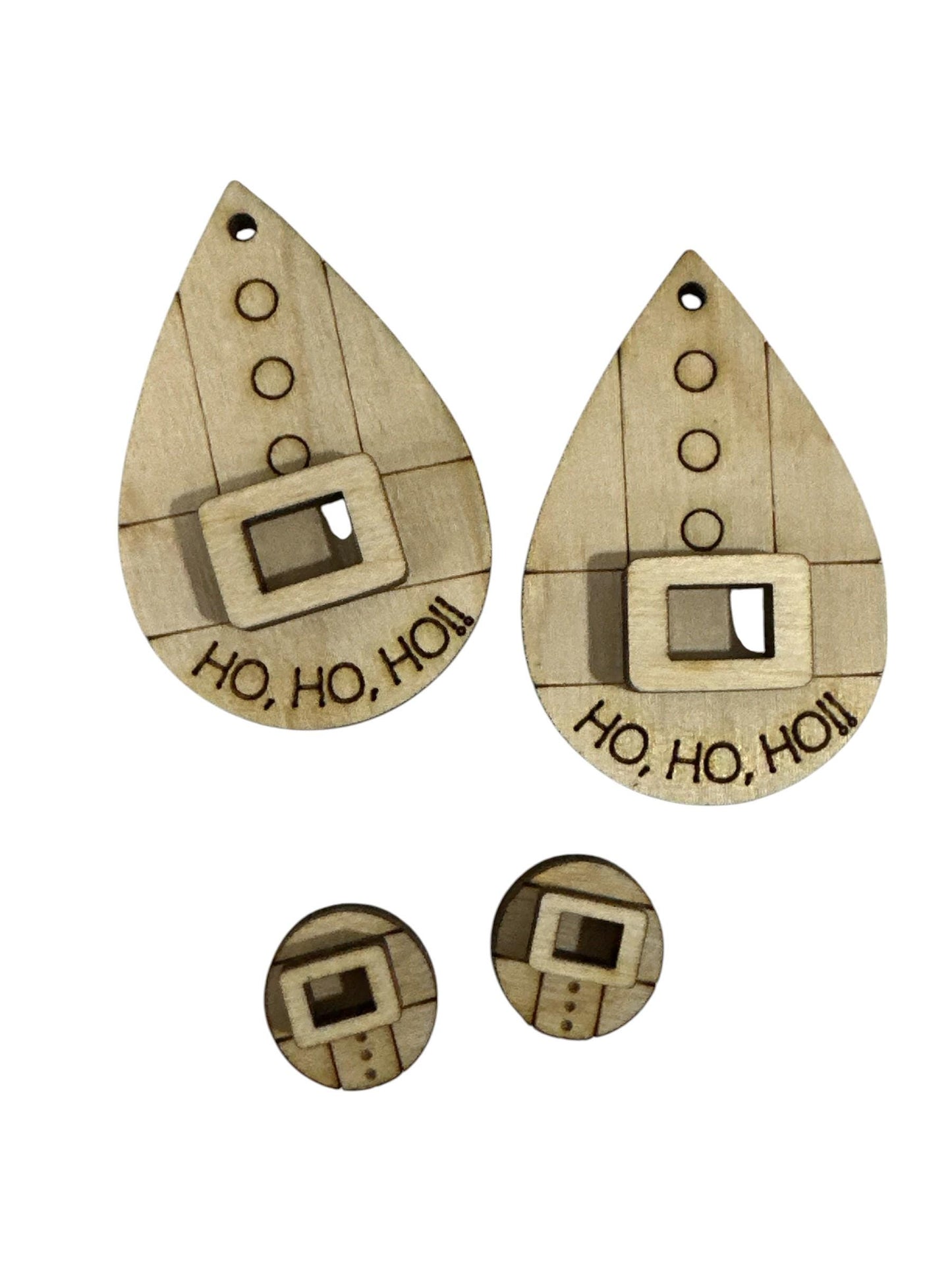 DIY Ho Ho Ho Holiday, Unfinished Earrings, Wooden Earrings, Blank Wood Cut Earrings, DIY Jewelry Craft, Craft Night Earrings, Santa Earring