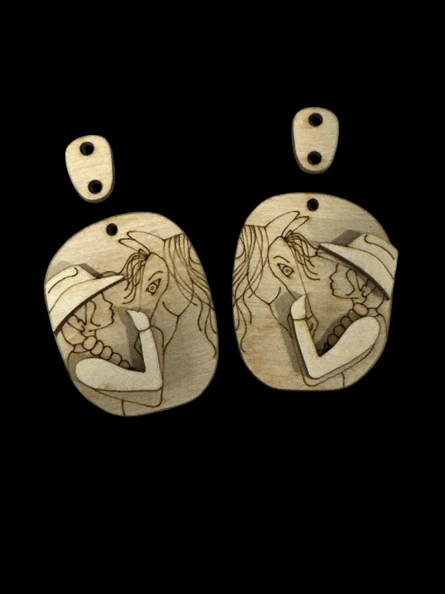 DIY Horse Earrings: Unfinished Birch Wood, Craft Night Jewelry