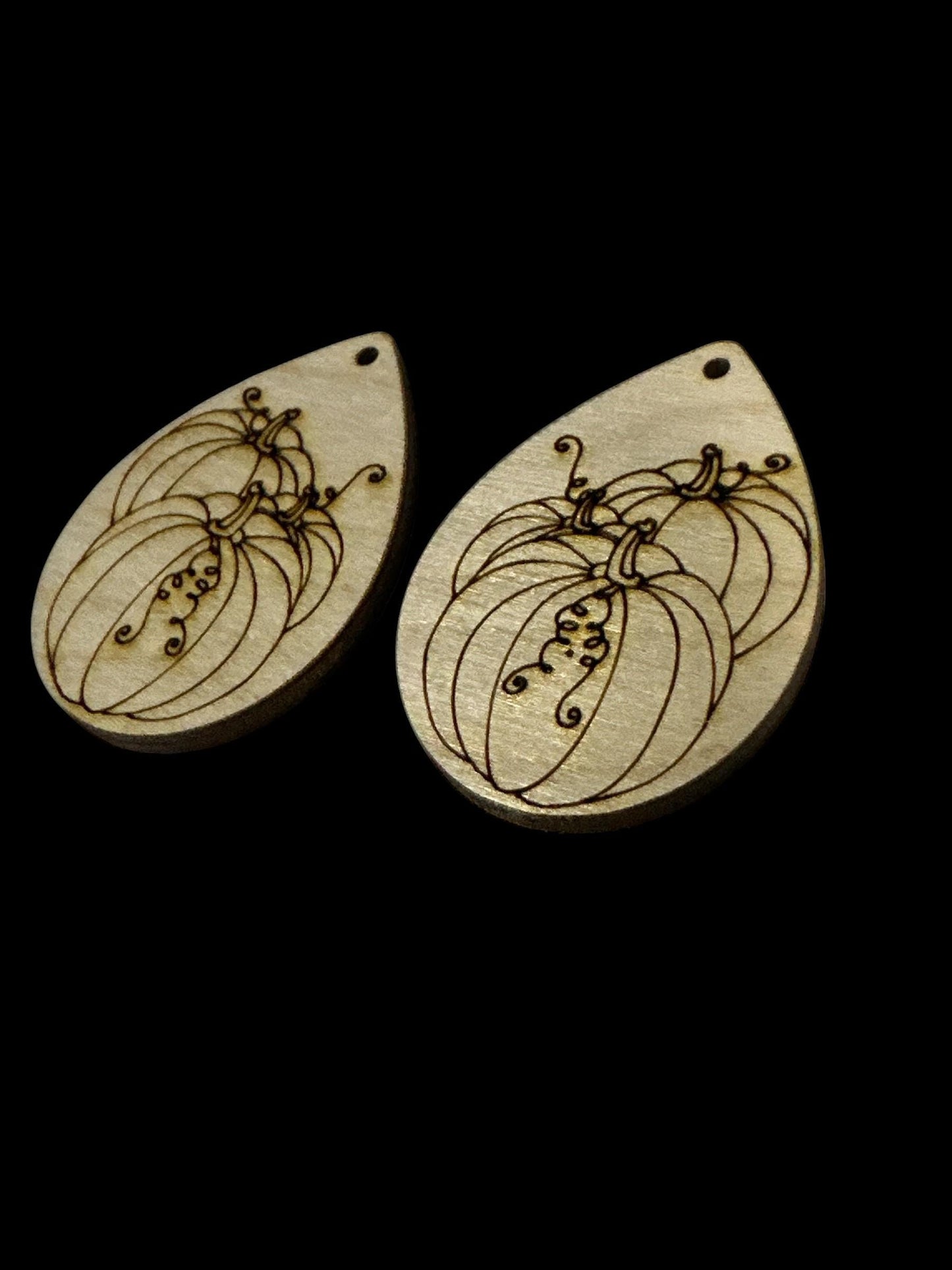 DIY Pumpkin Earrings: Unfinished Birch Wood, Fall Craft Jewelry