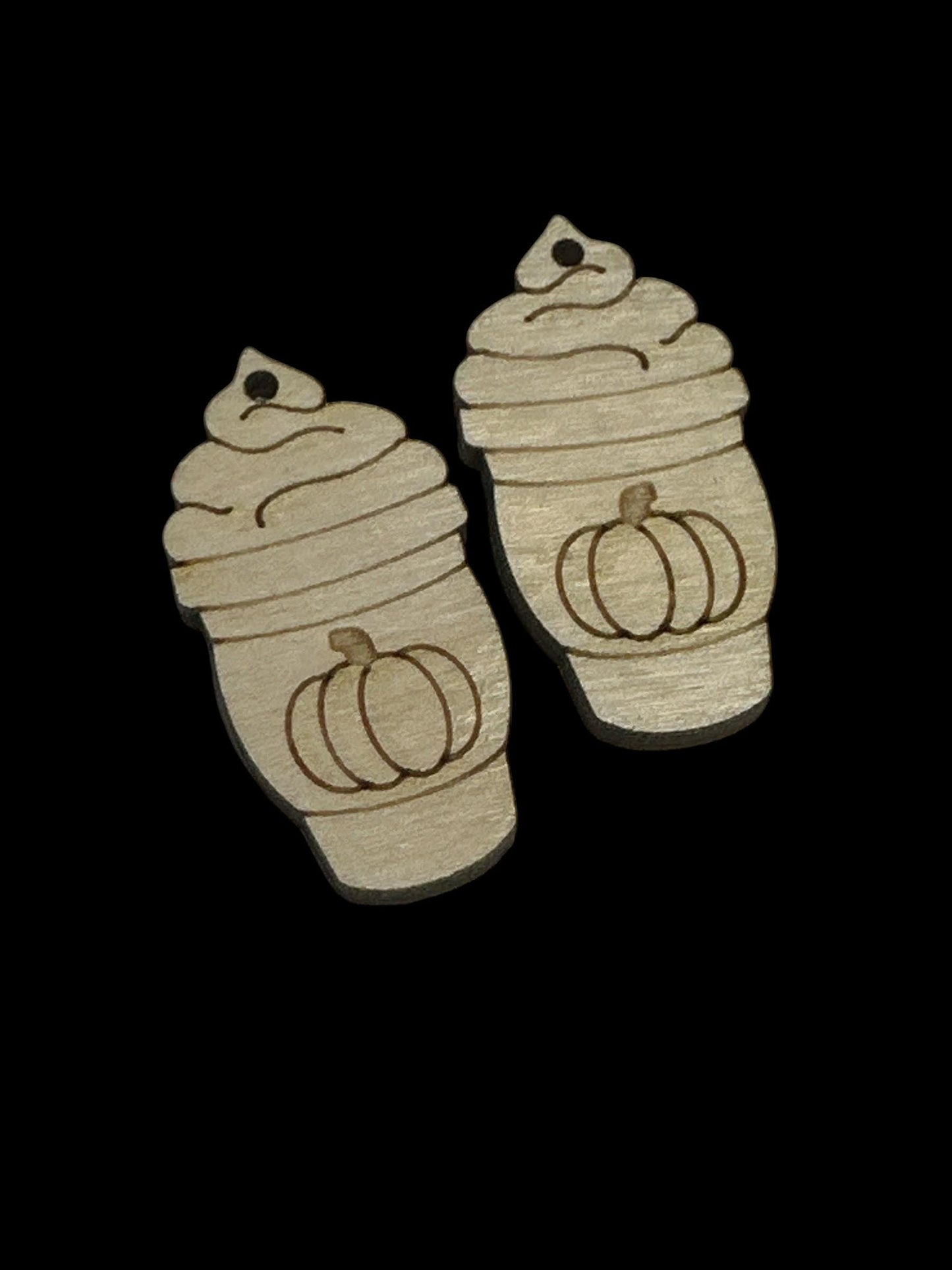 DIY Pumpkin Weather Wooden Earrings: Unfinished Birch, Laser Cut