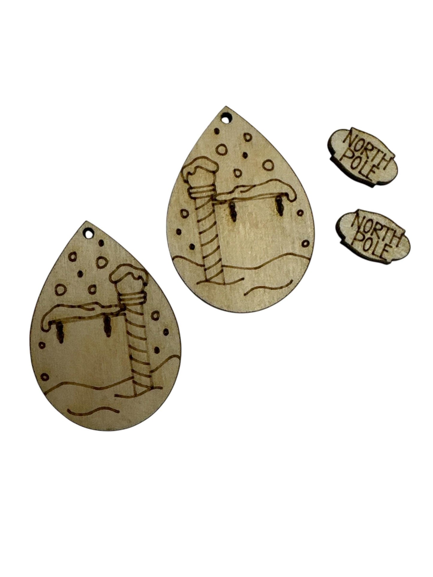 DIY North Pole Wooden Earrings: Engraved Birch Blanks