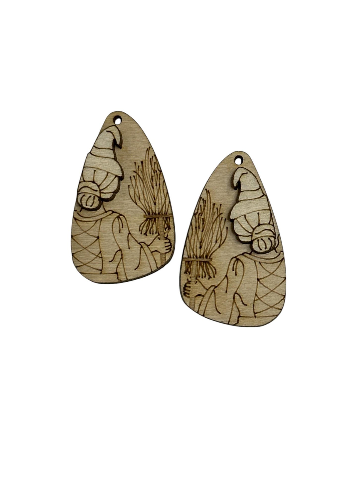 Witch Vibe DIY Earrings: Unfinished Birch Wood, Halloween Craft, Halloween Witch Vibe Earrings, Unfinished Paint your own