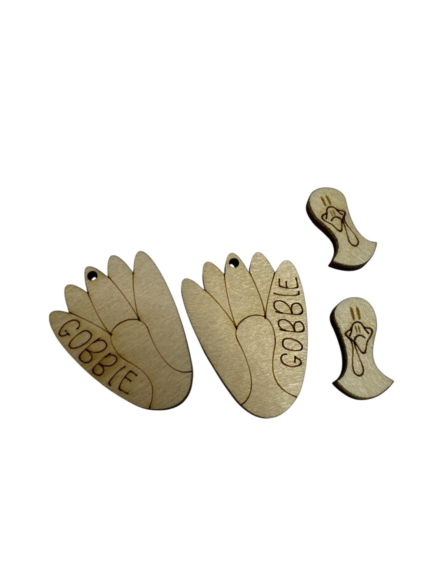 DIY Gobble Turkey Earrings: Unfinished Birch Wood, Craft Jewelry