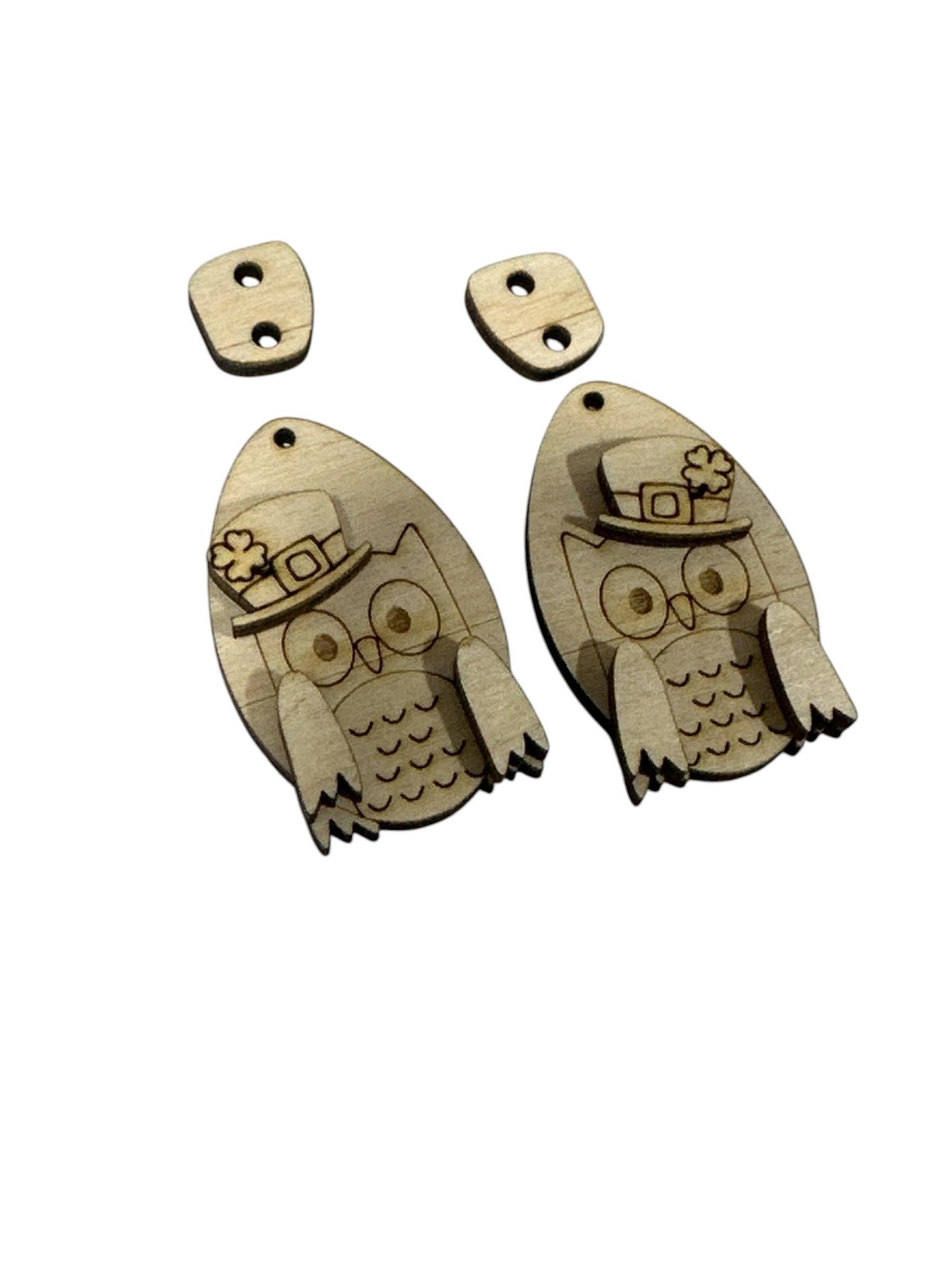 DIY Owl Earrings: Unfinished Wood, Craft Jewelry, St Patricks