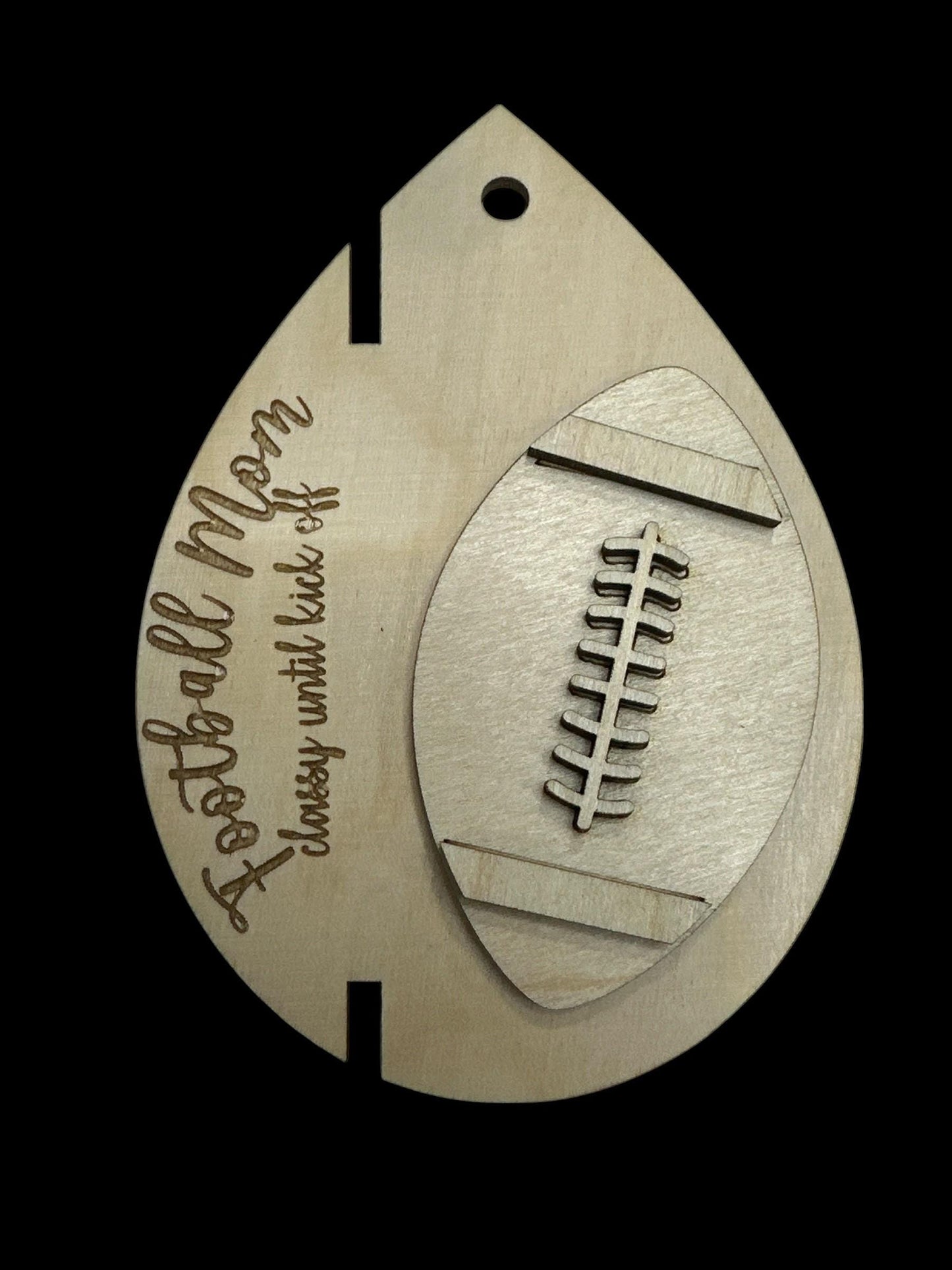 Unfinished Wood Sports Mom Charm: DIY Car Mirror or Hair Tie