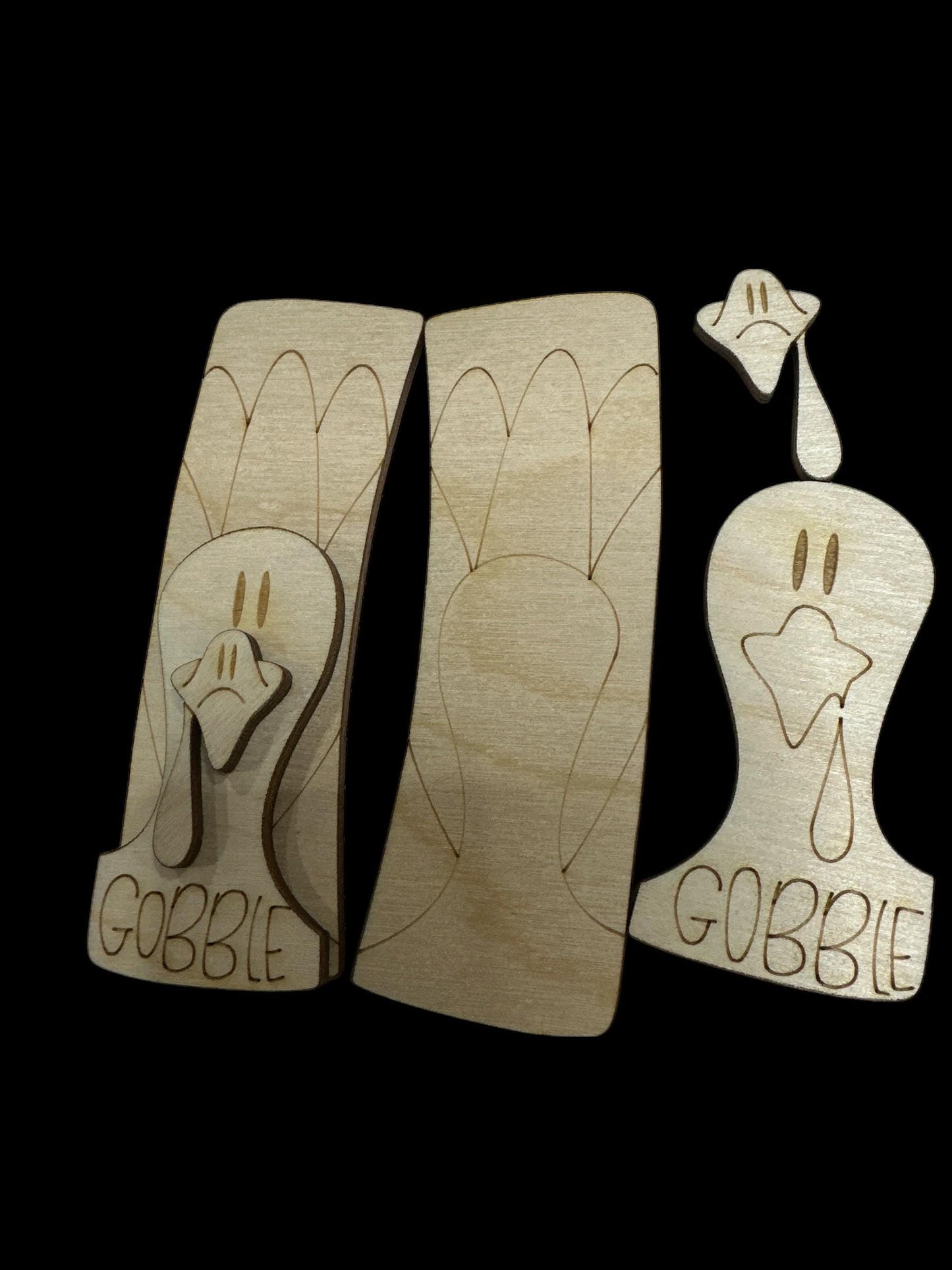 DIY Turkey Wood Laser Cut Hair Clip Pieces: Unfinished Fall Craft
