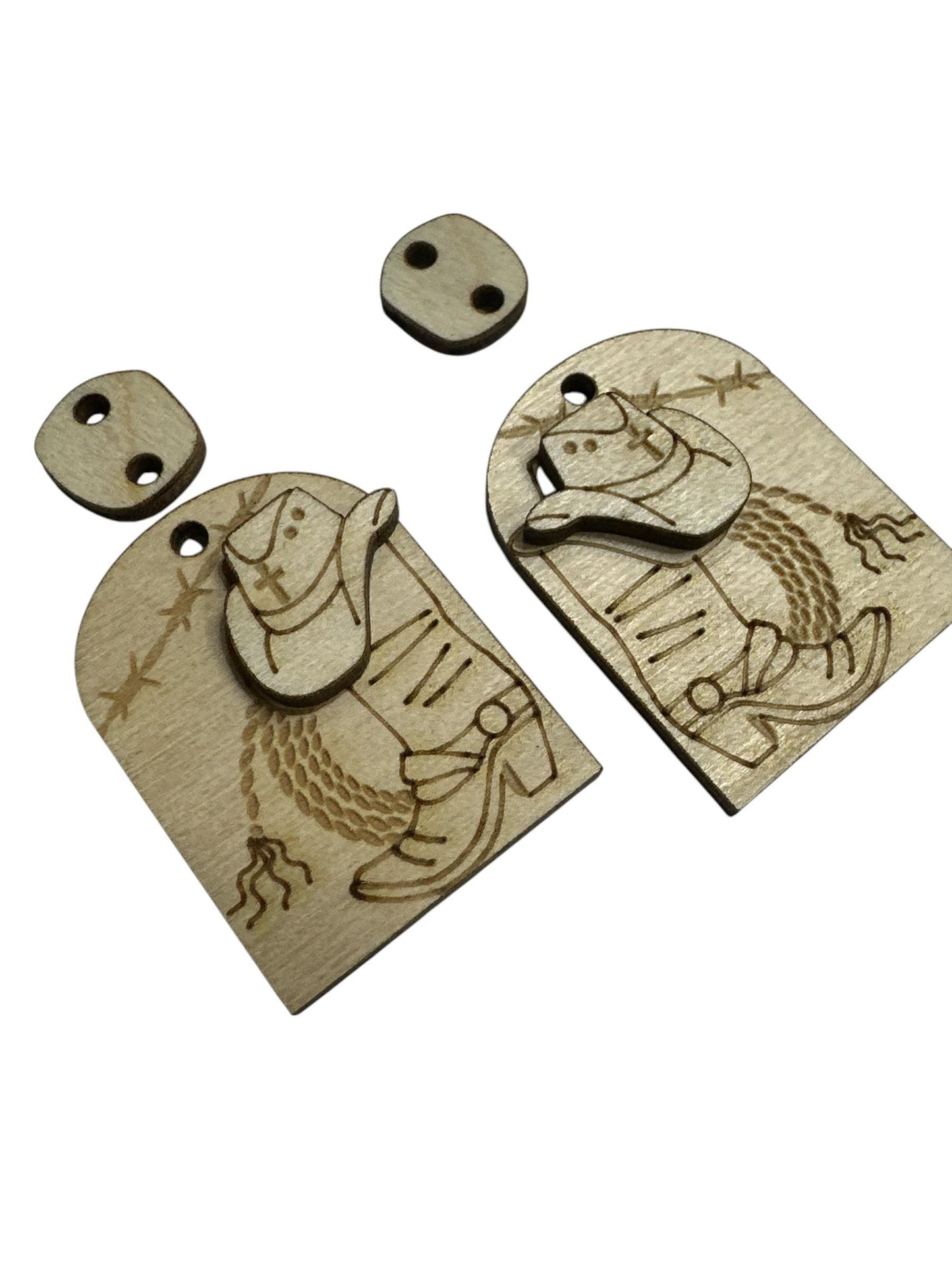 DIY Cowgirl Wooden Earrings: Unfinished Birch Blanks