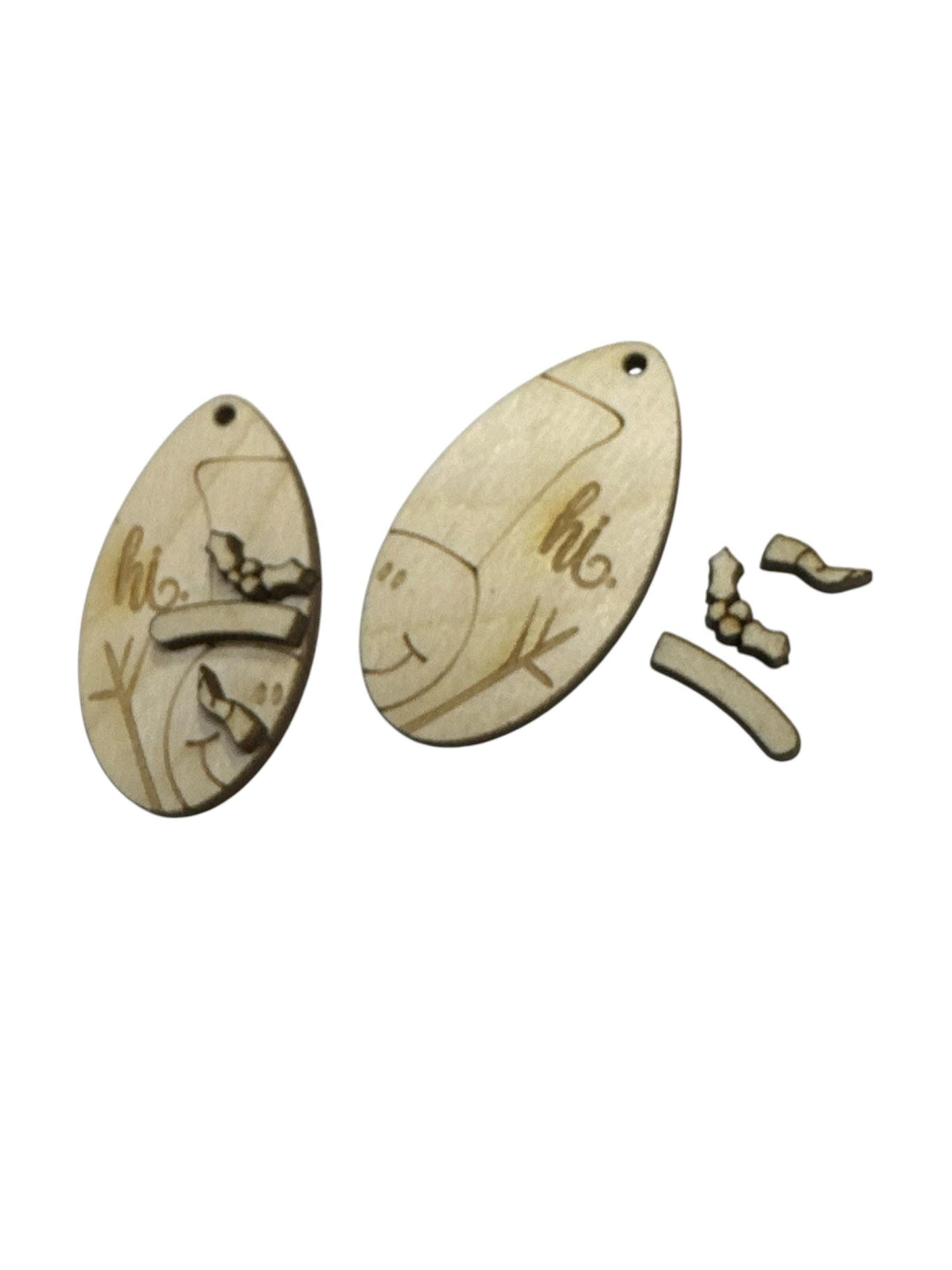 DIY Snowman Earrings: Unfinished Birch Wood, Craft Jewelry