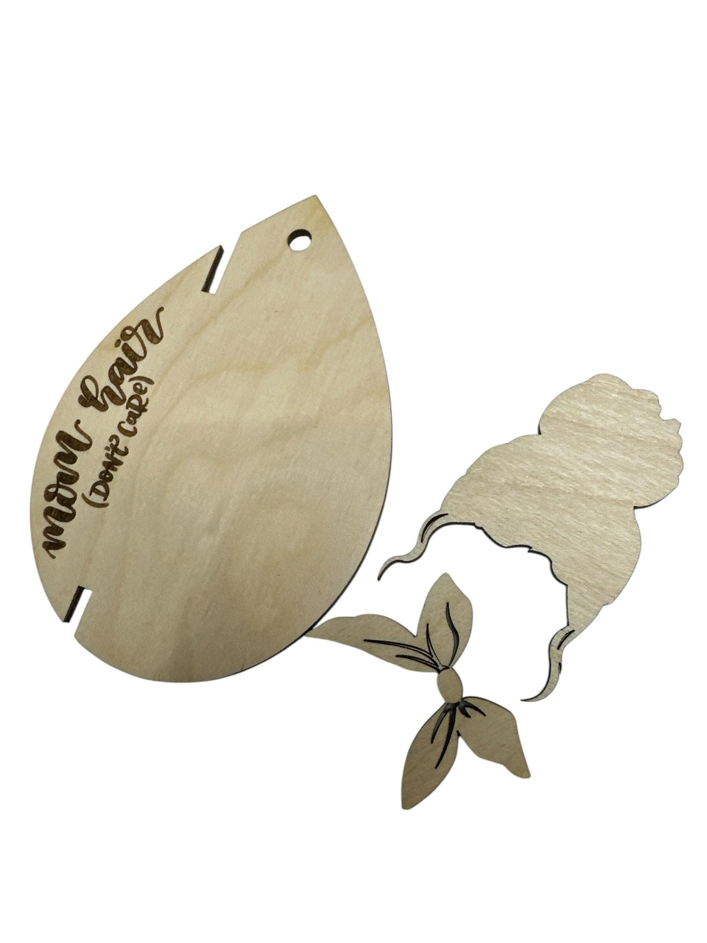 DIY Birch Car Charm: Mom Hair Don't Care - Customizable Accessory