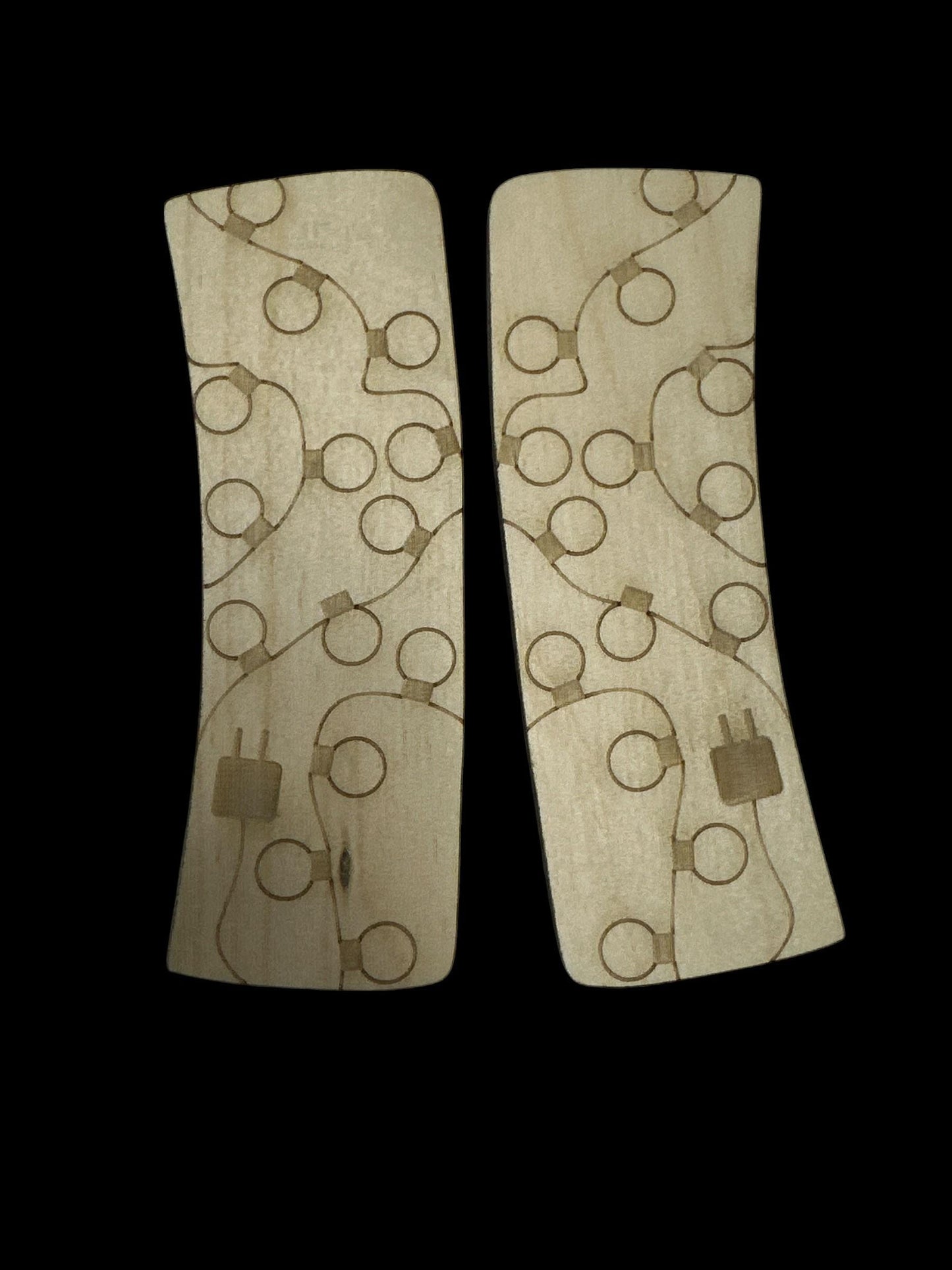 DIY Christmas Lights Wood Hair Clip Pieces: Laser Cut Birch Blanks