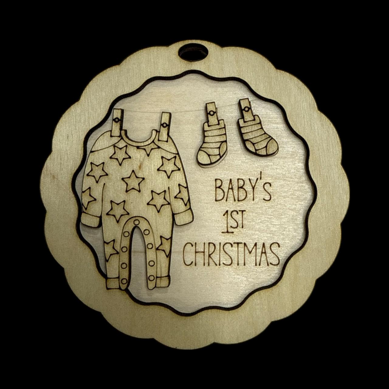 Baby's First Christmas Ornament: DIY Unfinished Wood Pajamas