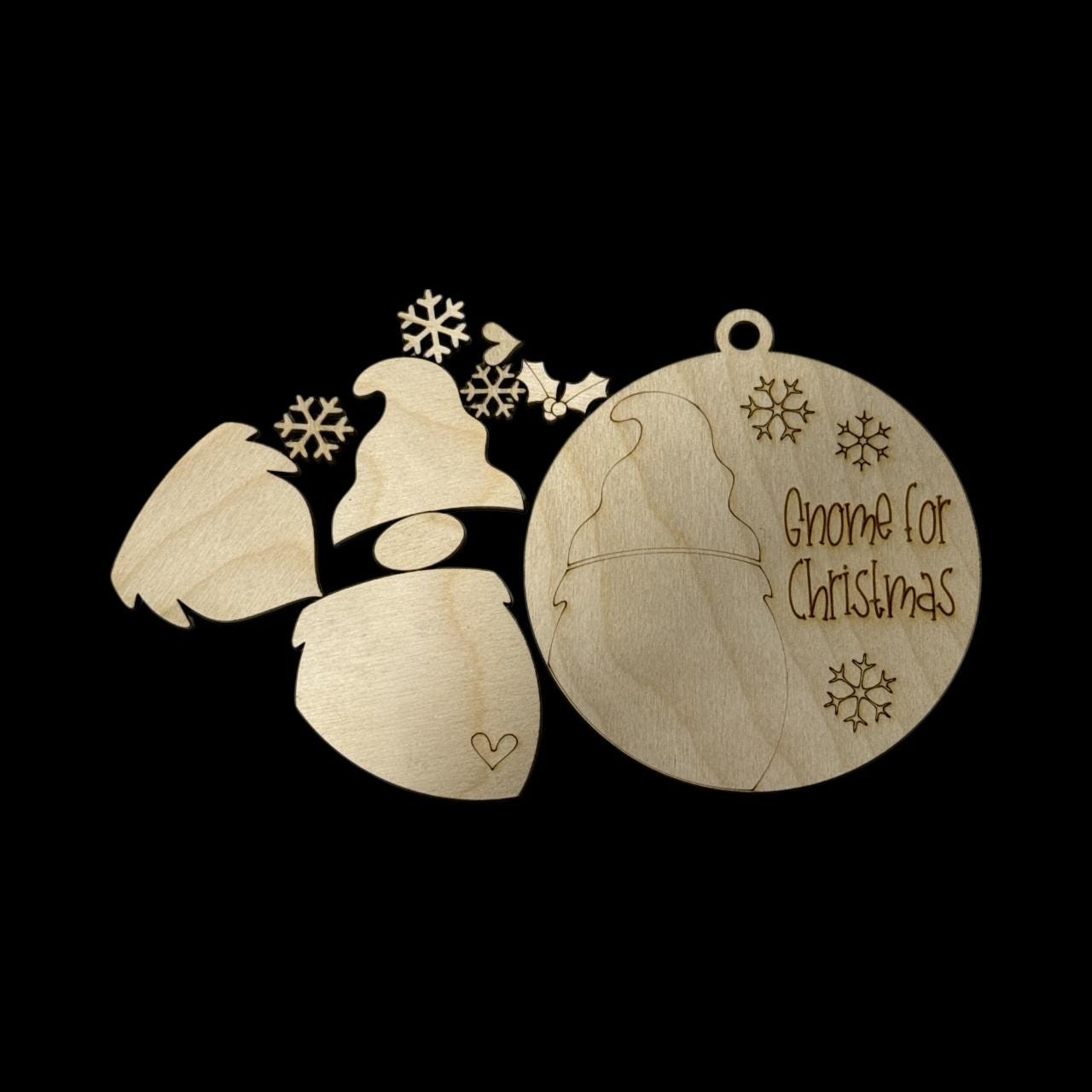 DIY Gnome for Christmas Ornament, Gnome Ornament, Unfinished Wood Christmas Craft, Fun Gnome Ornaments, DIY paint your own Gnome