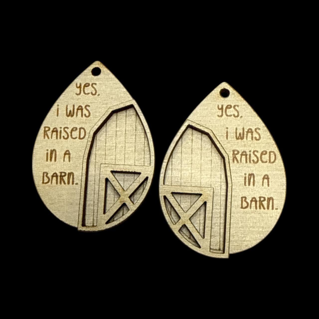 DIY Yes I was raised in a Barn Earrings, Stud Barn Earrings, Barn Earrings DIY, Paint your own Earrings, Barn Unfinished, Raised in a Barn