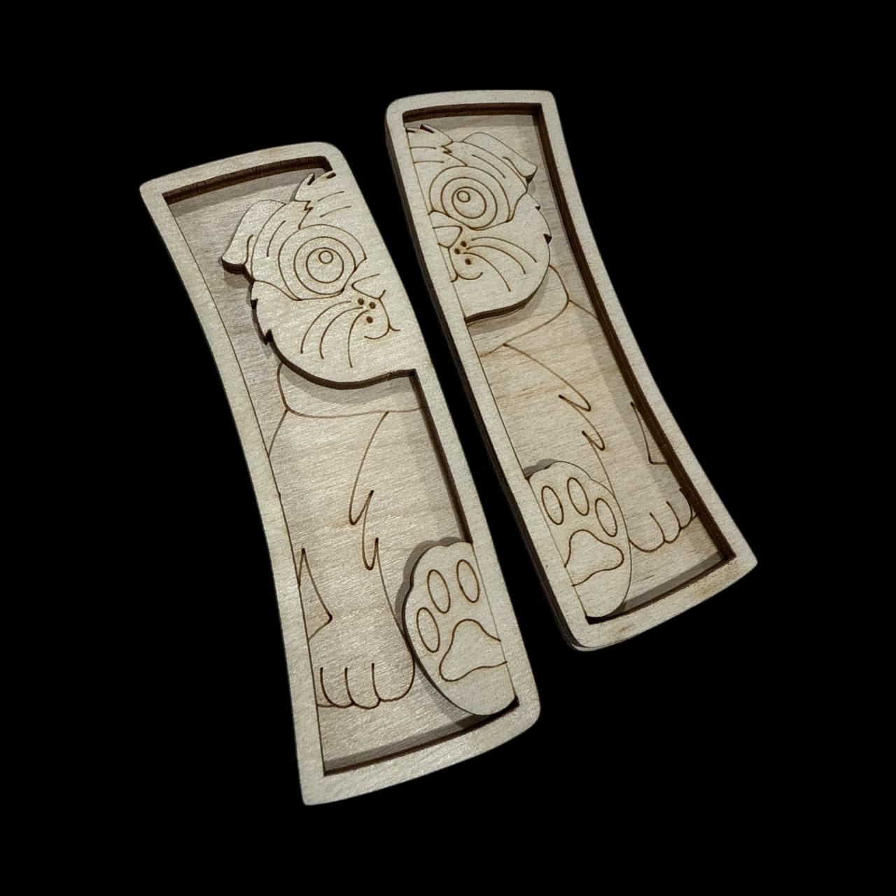 DIY Fat Cat Claw Clip: Unfinished Wood Laser Cut Blank