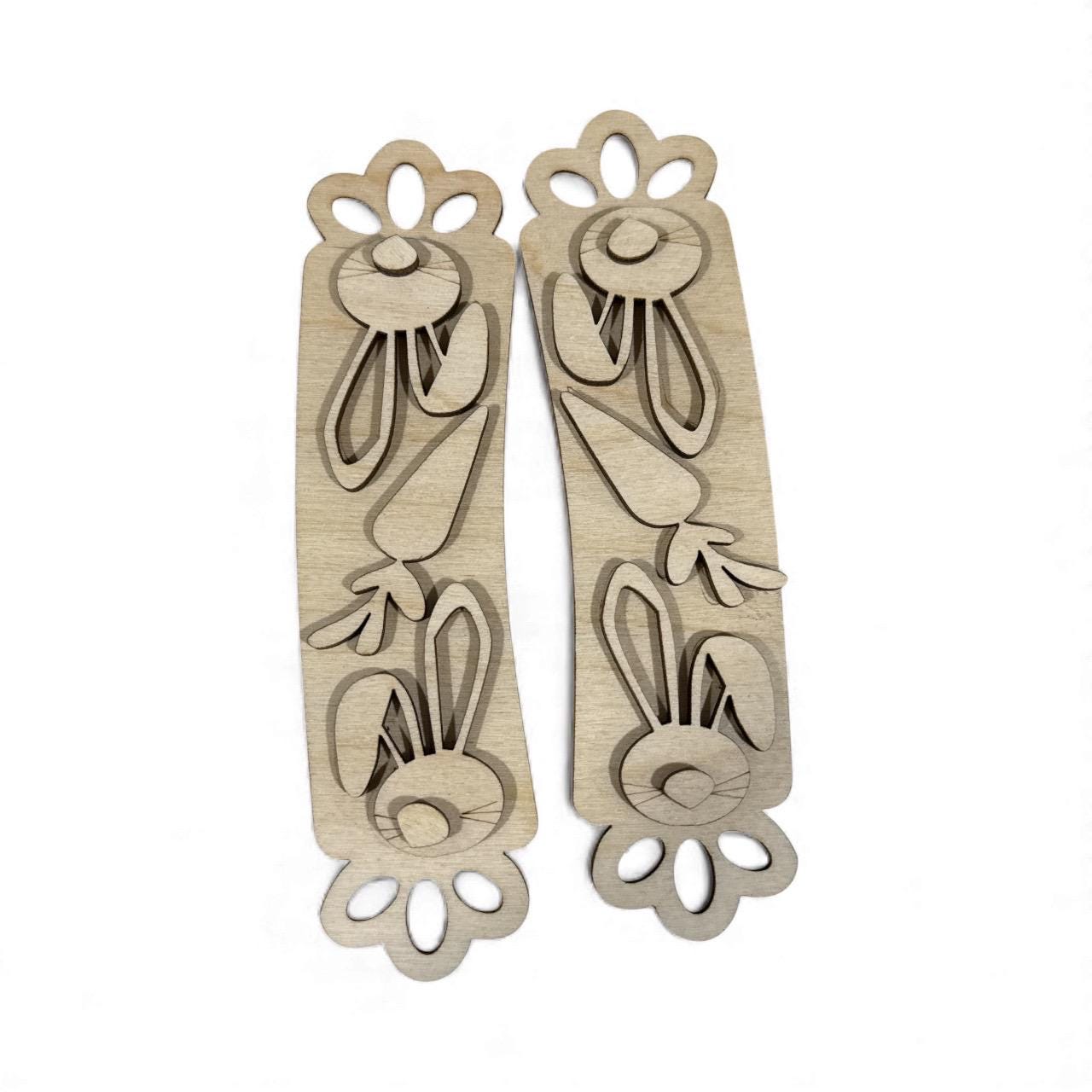 DIY Easter Ears Claw Clip: Unfinished Wood Laser Cut Blank