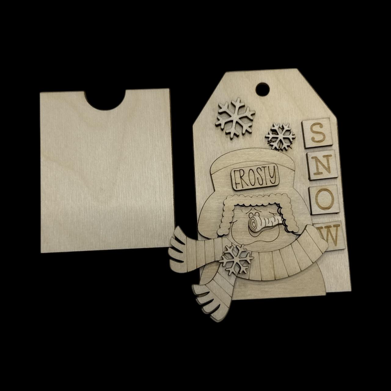 DIY Winter Snowman Ornament, Winter Snowman, Snow Gift Card Holder, Ornament