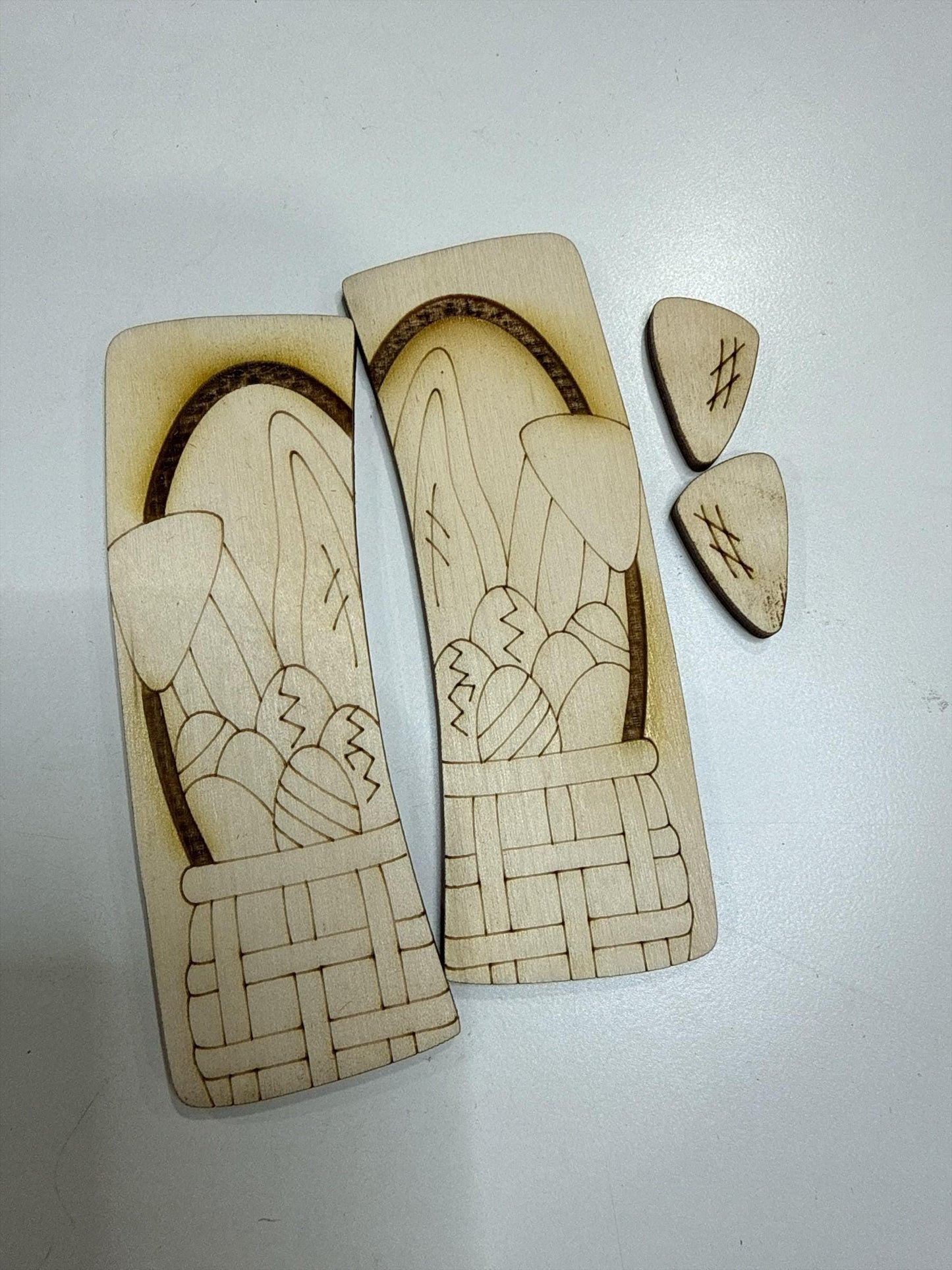 DIY Easter Bunny Basket Claw Clip: Unfinished Wood Laser Cut Blank