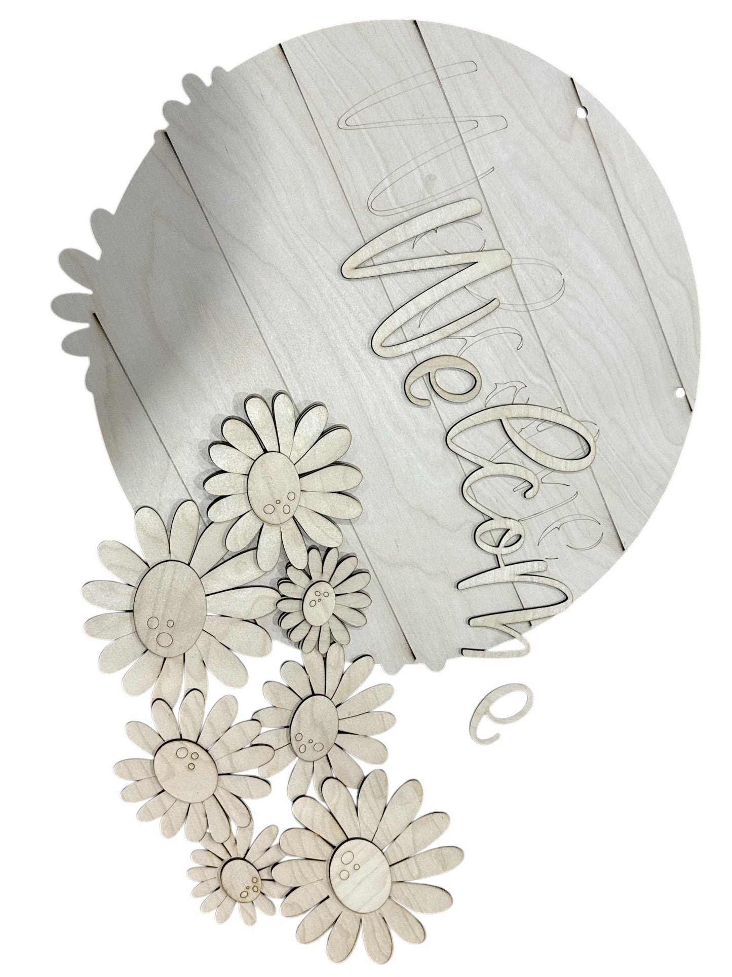 DIY Welcome Daisies Door Hanger, Unfinished Daisy