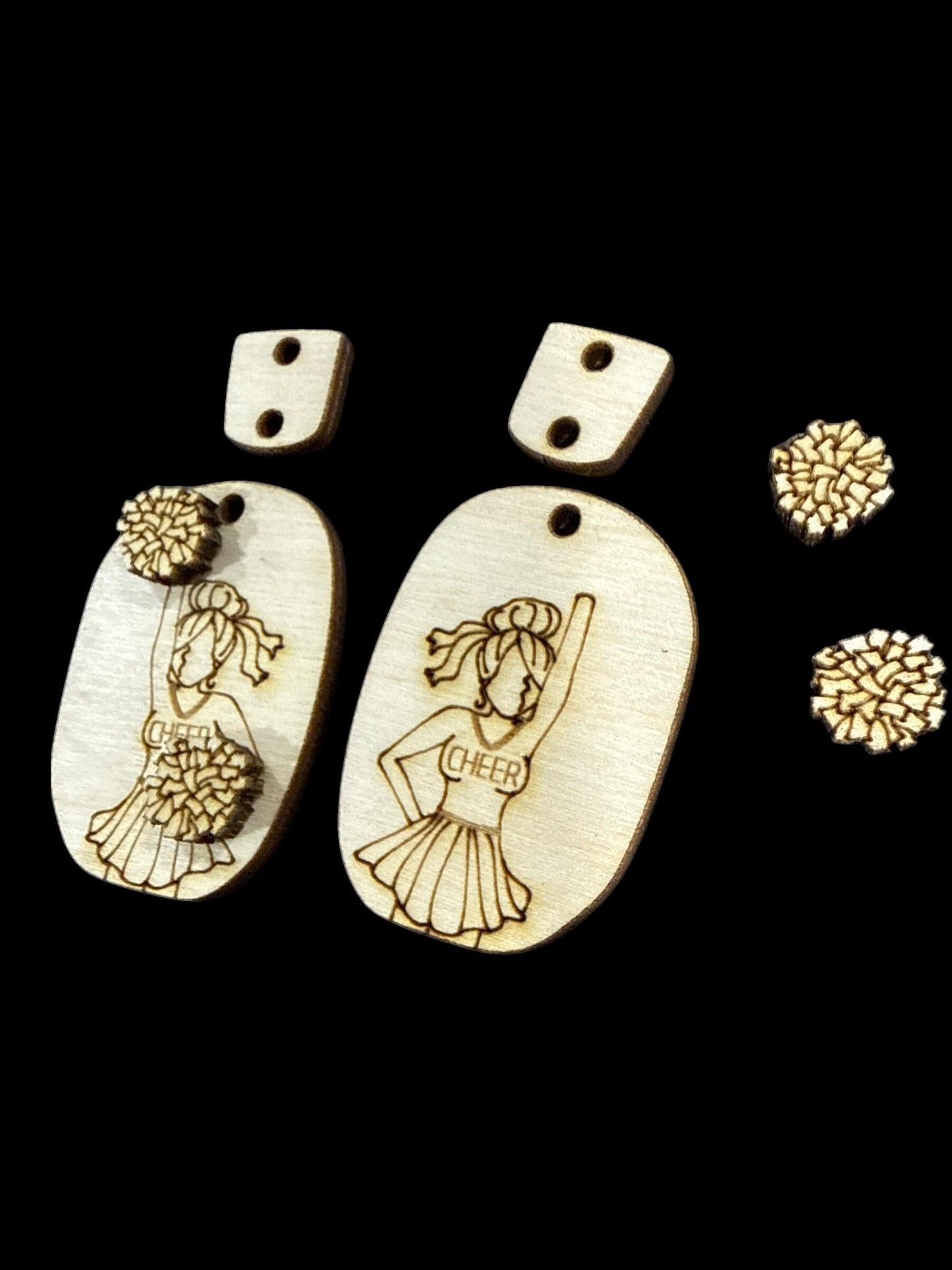 DIY Cheer Sports, Cheer Earrings, Sports Unfinished Earrings, Cheer Leader