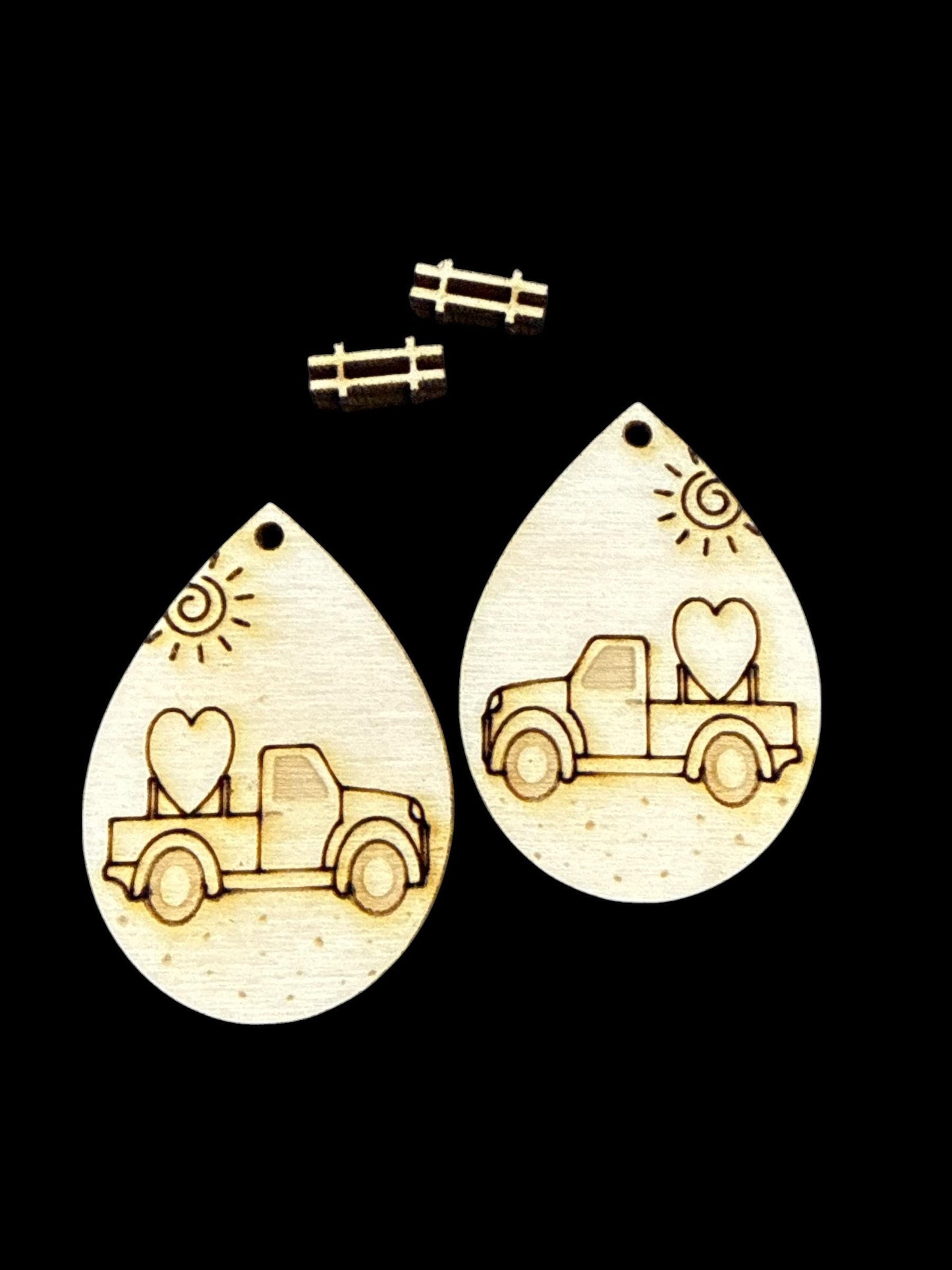 DIY Valentine's Truck Earrings: Unfinished Craft Blanks, Truck Earrings, Valentine Truck Fun,