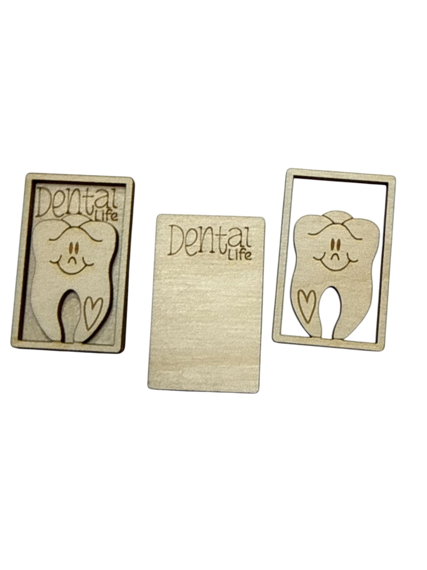 DIY 2" Dental Wooden Hair Clip Pieces, Laser Cut, 2"