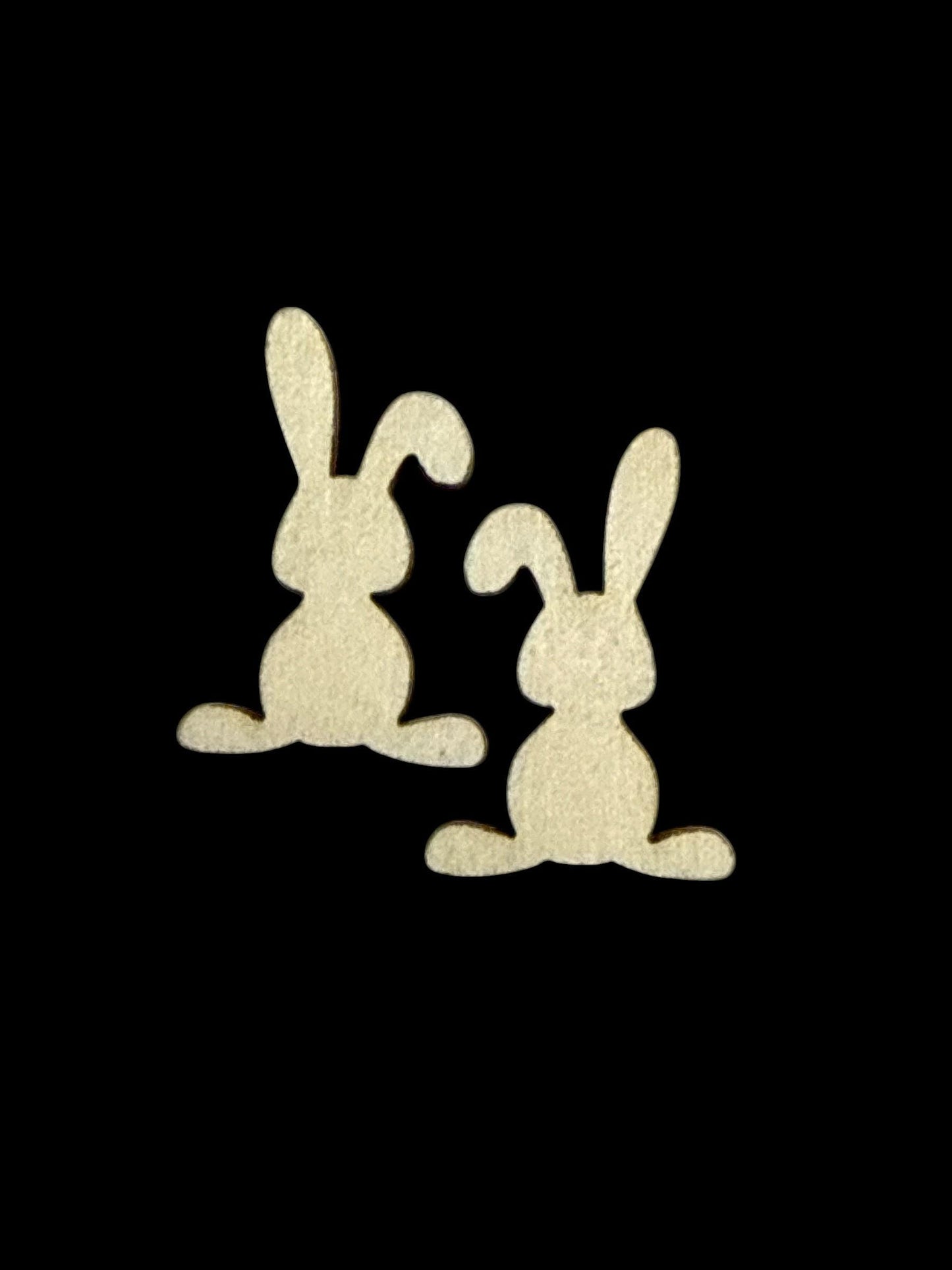 DIY Easter #3 Earrings, Bunny, Bunny Cotton tail Unfinished, Studs and dangles