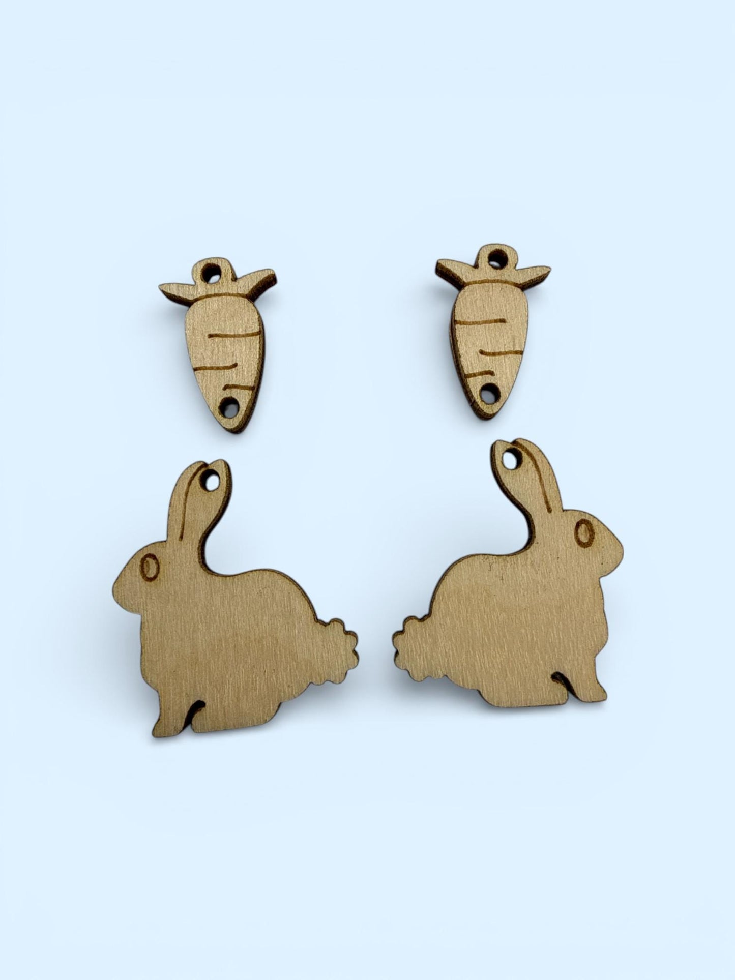DIY Bunny with Carrot, Hopping Bunny, Bunny with Carrots Earrings, Easter Unfinished