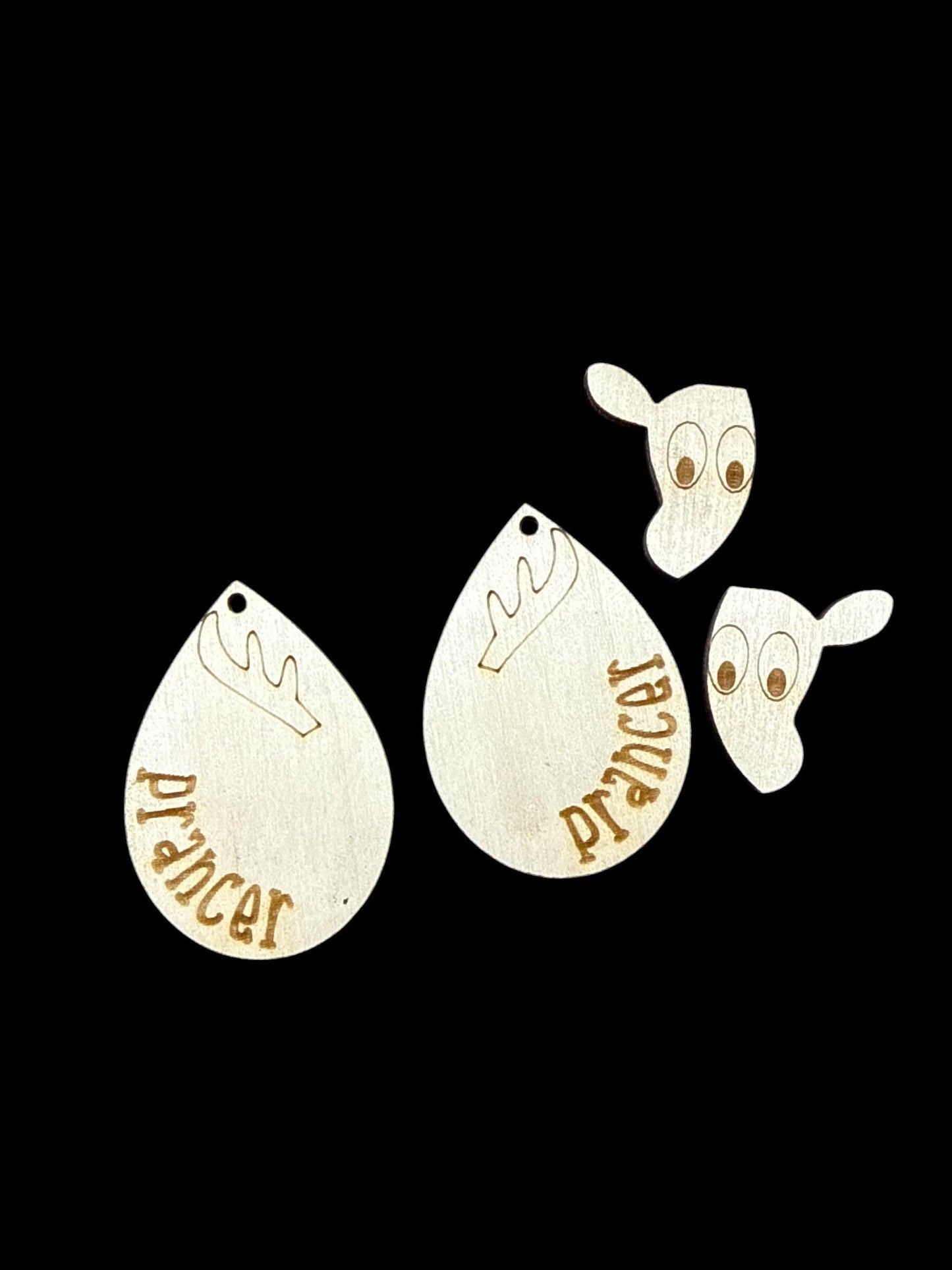 DIY Prancer Wood Earrings: Unfinished Craft Jewelry, Christmas Earrings