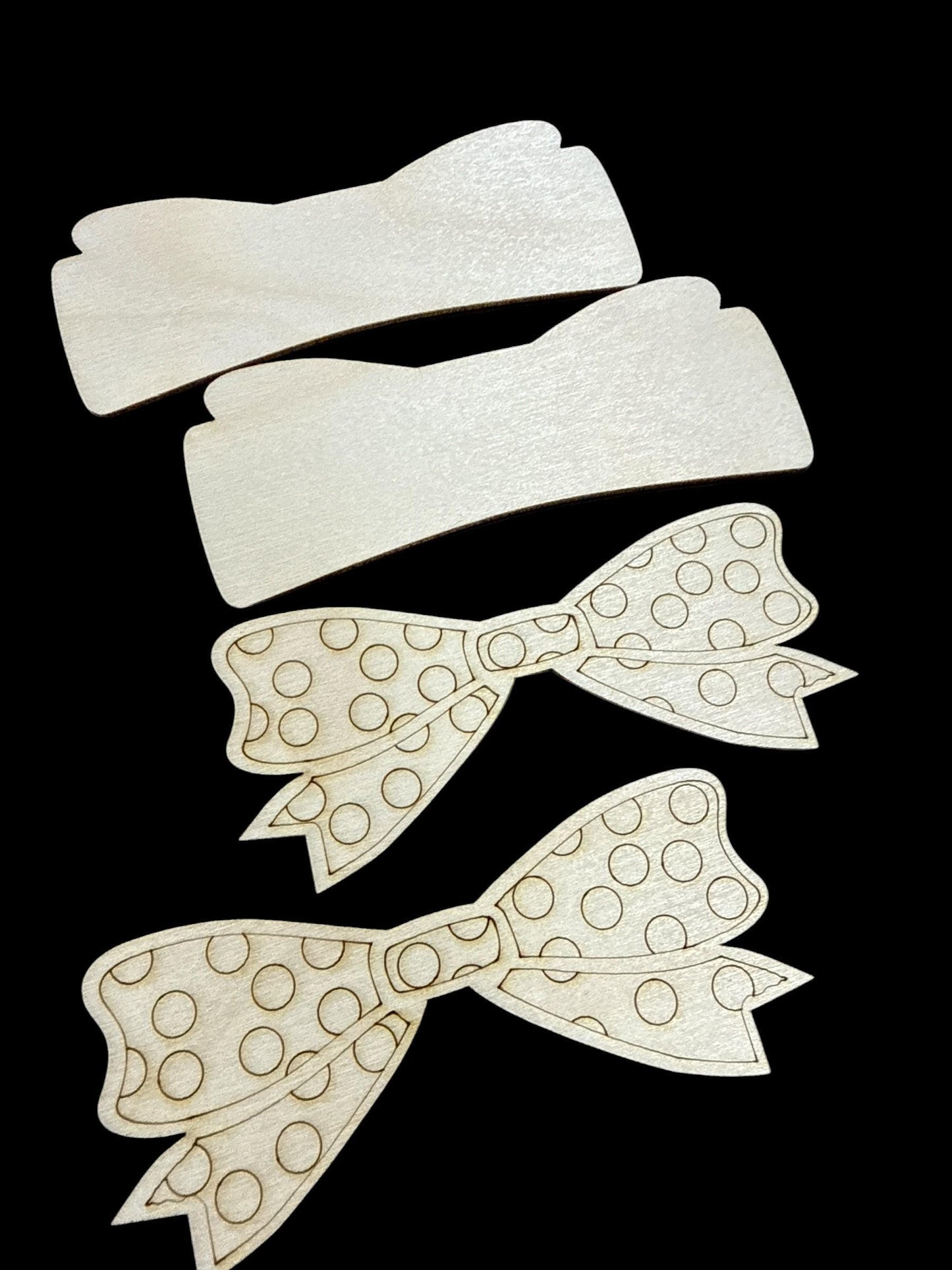 DIY Polka Dot Bow Hair Clip, Claw Clip: Unfinished Wood Laser Cut Blank, Polka Dots, Earring, Hair Clip Bundle