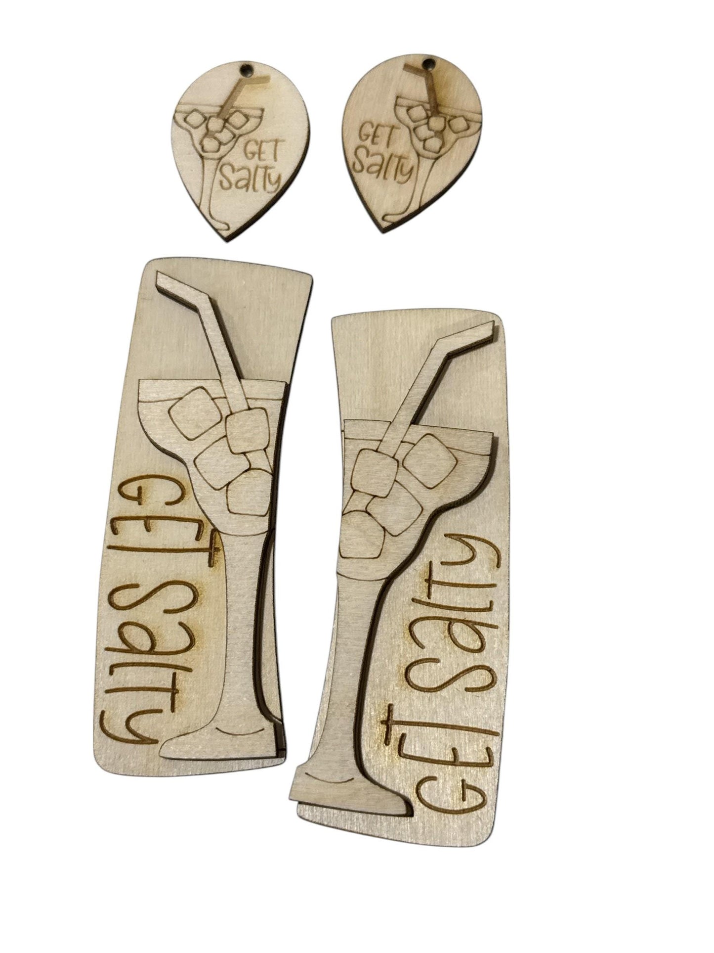 DIY Stay Salty, Hair Clip 4", Unfinished Salty Drink clip, fun to paint, earrings,